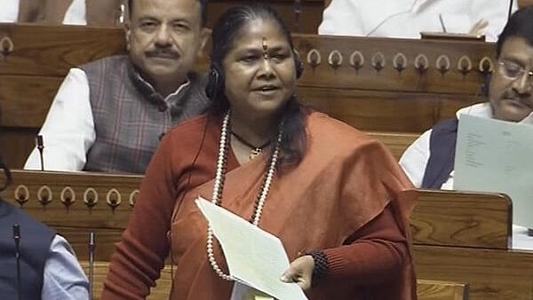 <div class="paragraphs"><p>Niranjan Jyoti speaks in the Lok Sabha during the Winter session of Parliament, in New Delhi, Tuesday, Dec. 5, 2023.</p></div>