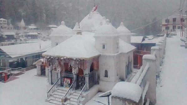 <div class="paragraphs"><p>Snow-covered Gangotri temple after fresh snowfall, in Uttarkashi district.</p></div>
