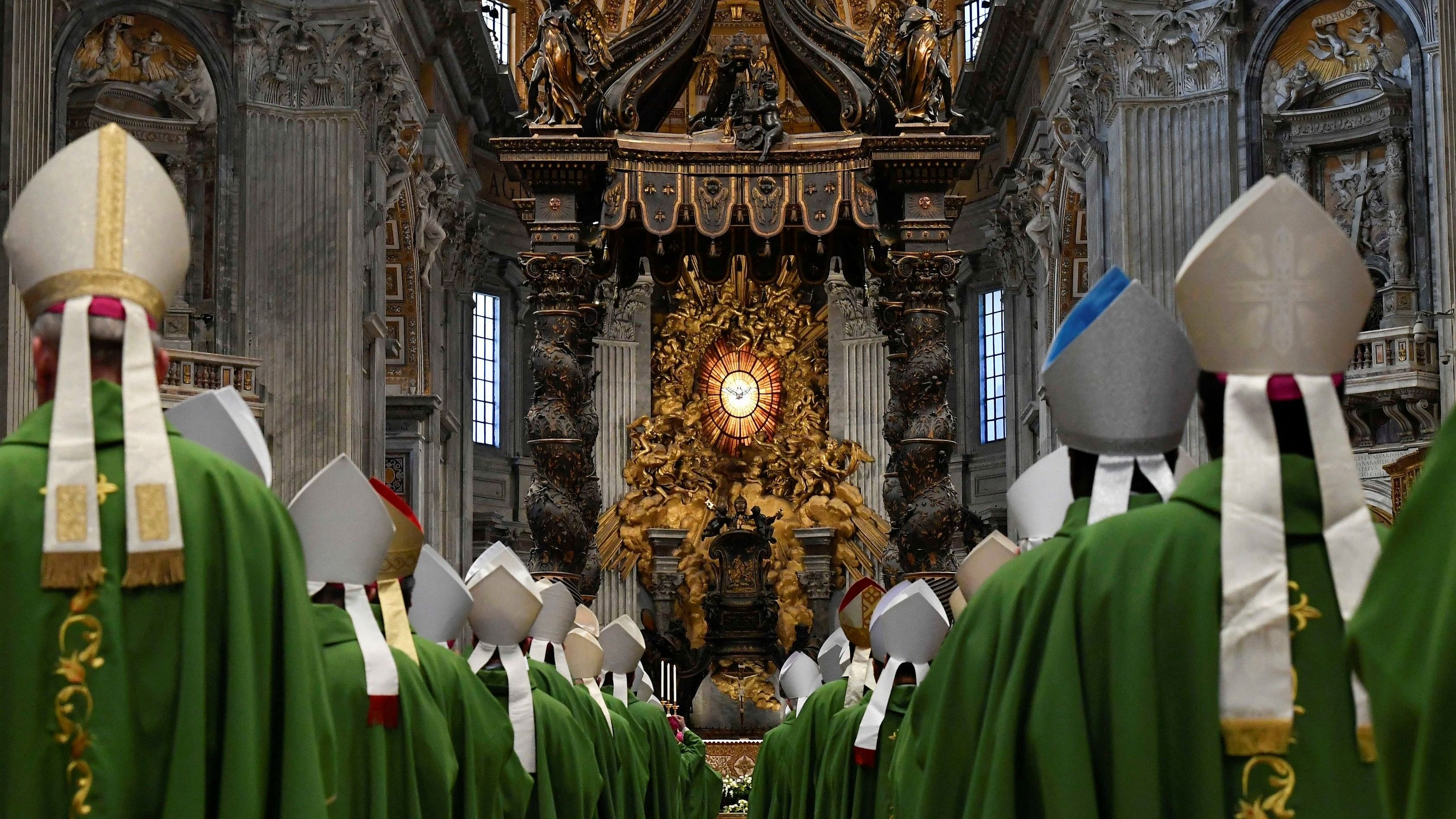 <div class="paragraphs"><p>File Photo: A general view of Saint Peter's Basilica as Pope Francis presides over the closing Mass at the end of the Synod of Bishops at the Vatican, October 29, 2023. </p></div>