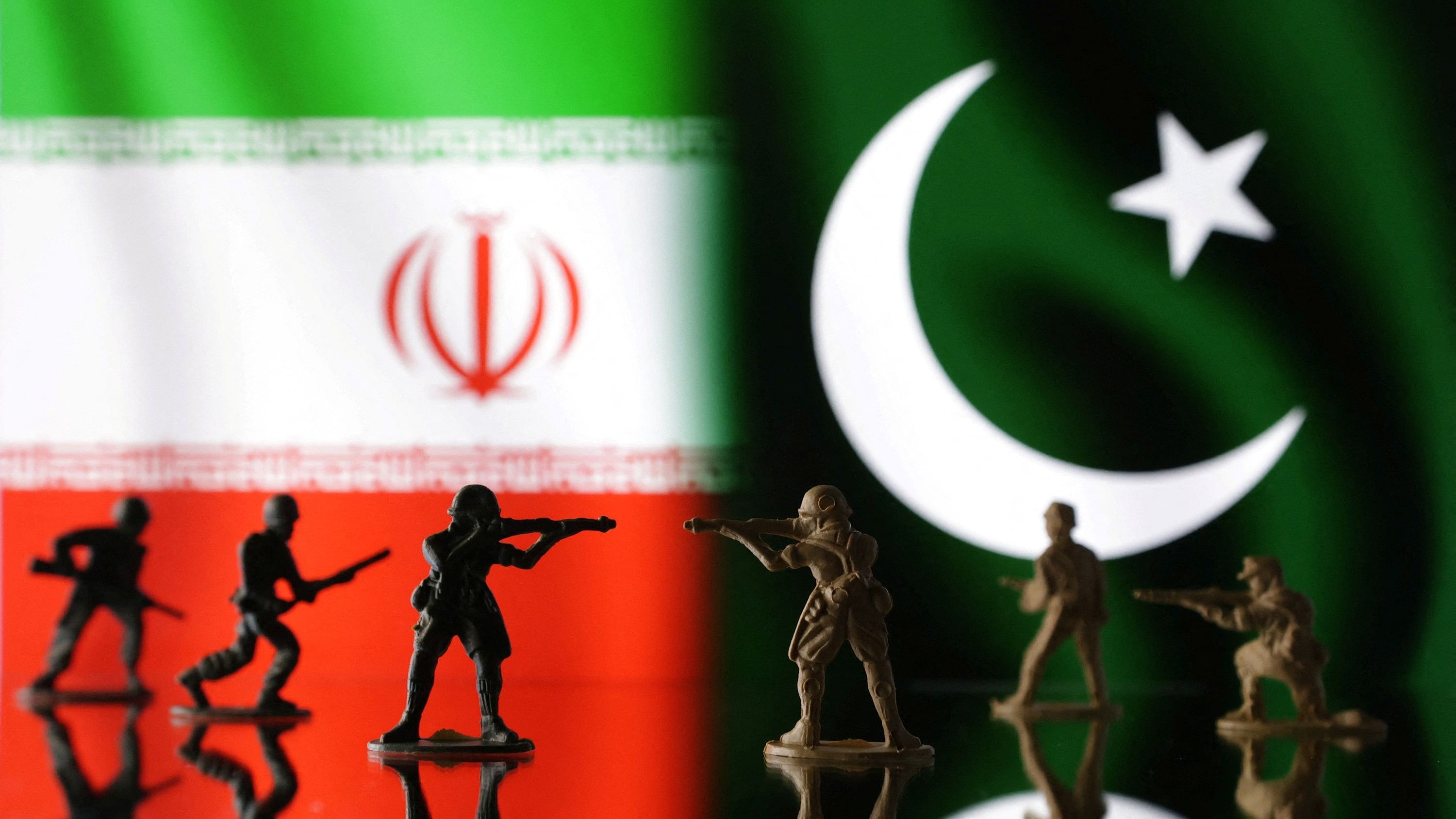 <div class="paragraphs"><p>Miniature soldiers are seen in front of Iranian and Pakistani flags in this illustration taken.&nbsp;</p></div>