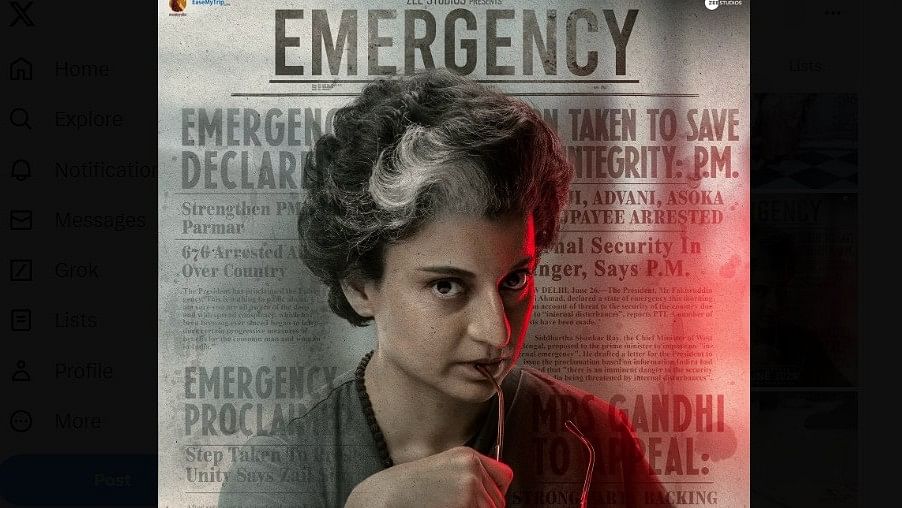 <div class="paragraphs"><p>Poster for Kangana Ranaut's new movie 'Emergency'.</p></div>