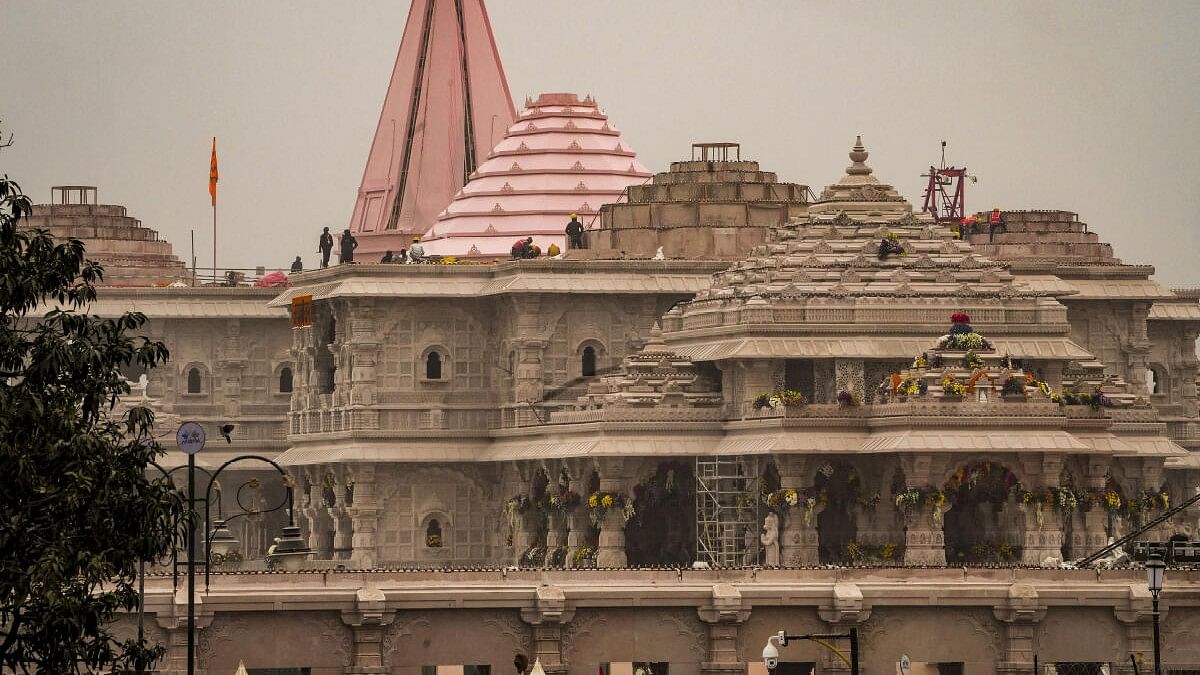 <div class="paragraphs"><p>A view of the Ram Mandir ahead of its consecration ceremony, in Ayodhya.&nbsp;</p></div>
