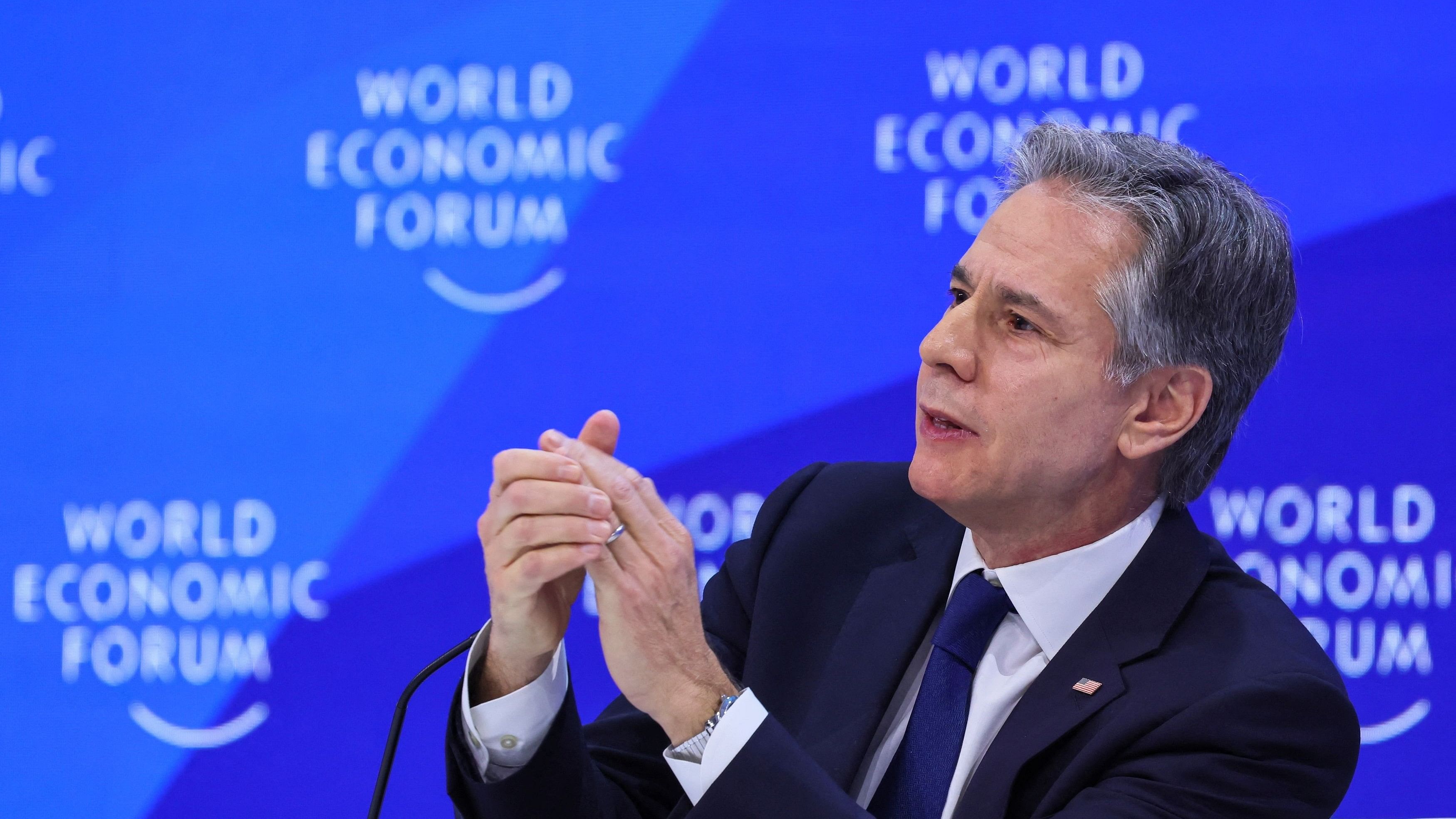 <div class="paragraphs"><p>US Secretary of State Antony Blinken attends the 54th annual meeting of the World Economic Forum in Davos, Switzerland, on January 17, 2024. </p></div>