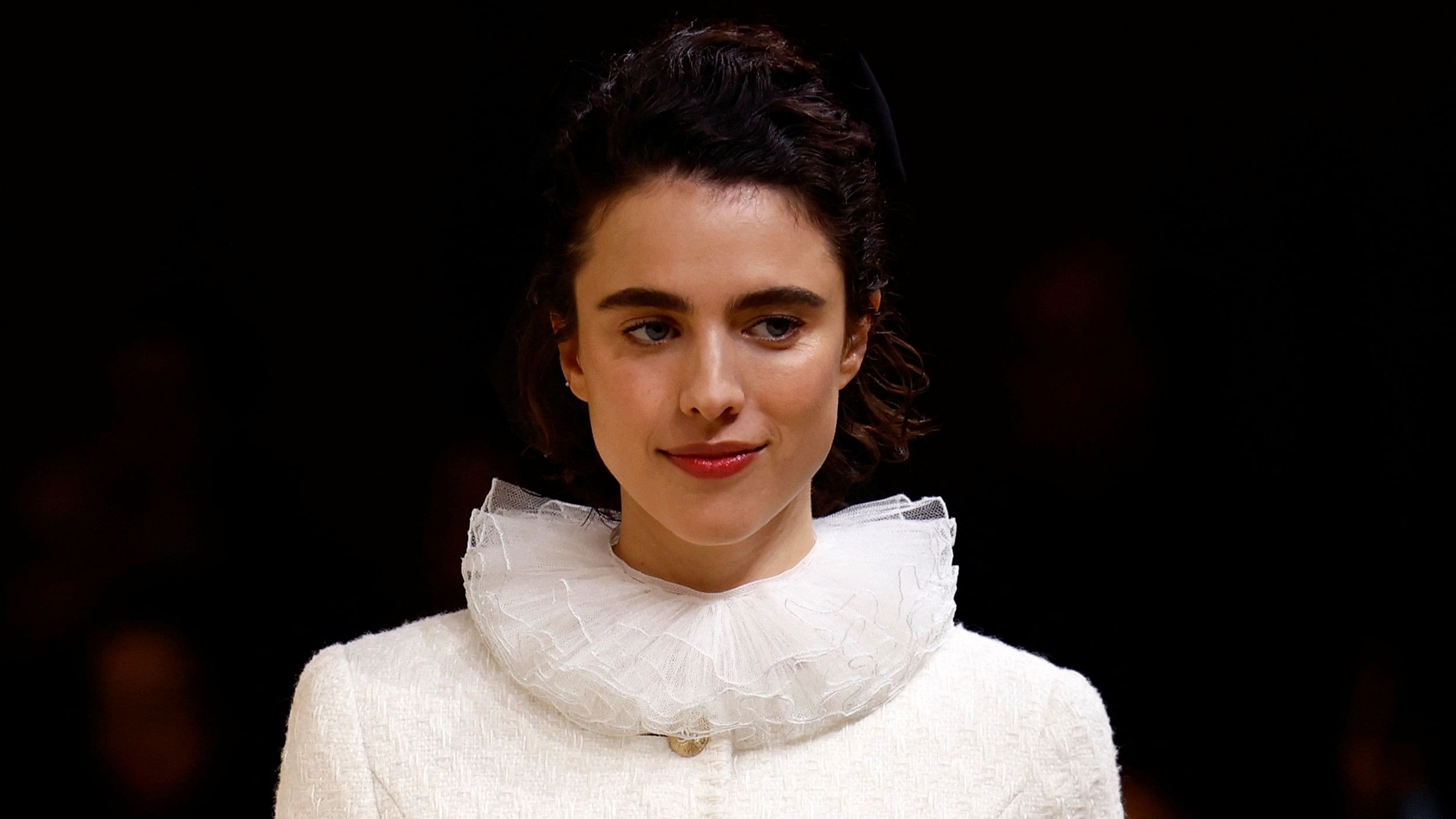 <div class="paragraphs"><p>Margaret Qualley presents a creation by designer Virginie Viard as part of her Haute Couture Spring-Summer 2024 collection show for fashion house Chanel in Paris, France, January 23, 2024.</p></div>