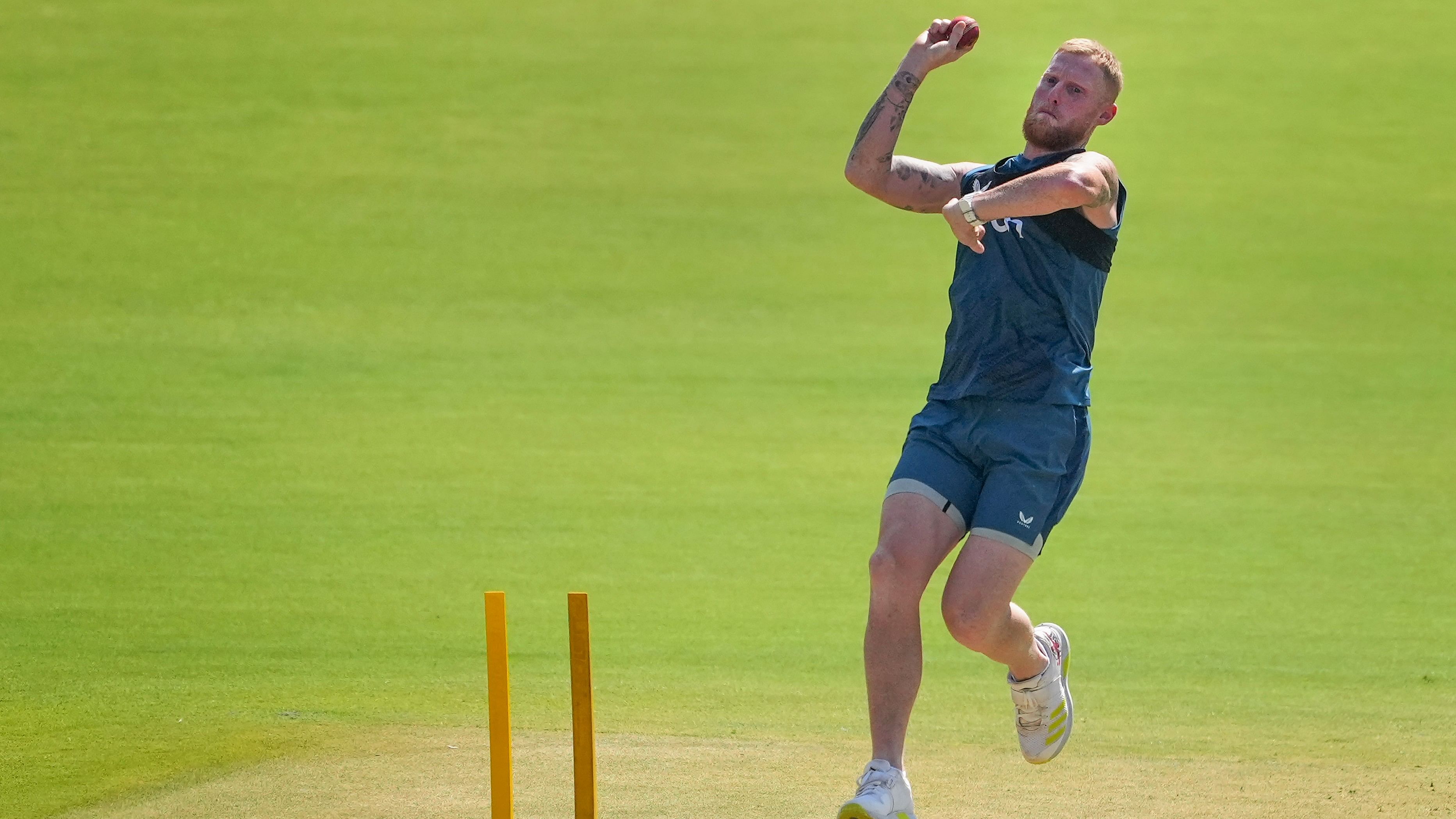 <div class="paragraphs"><p>A file photo of England's captain Ben Stokes bowling during a training session  in Rajkot.</p></div>