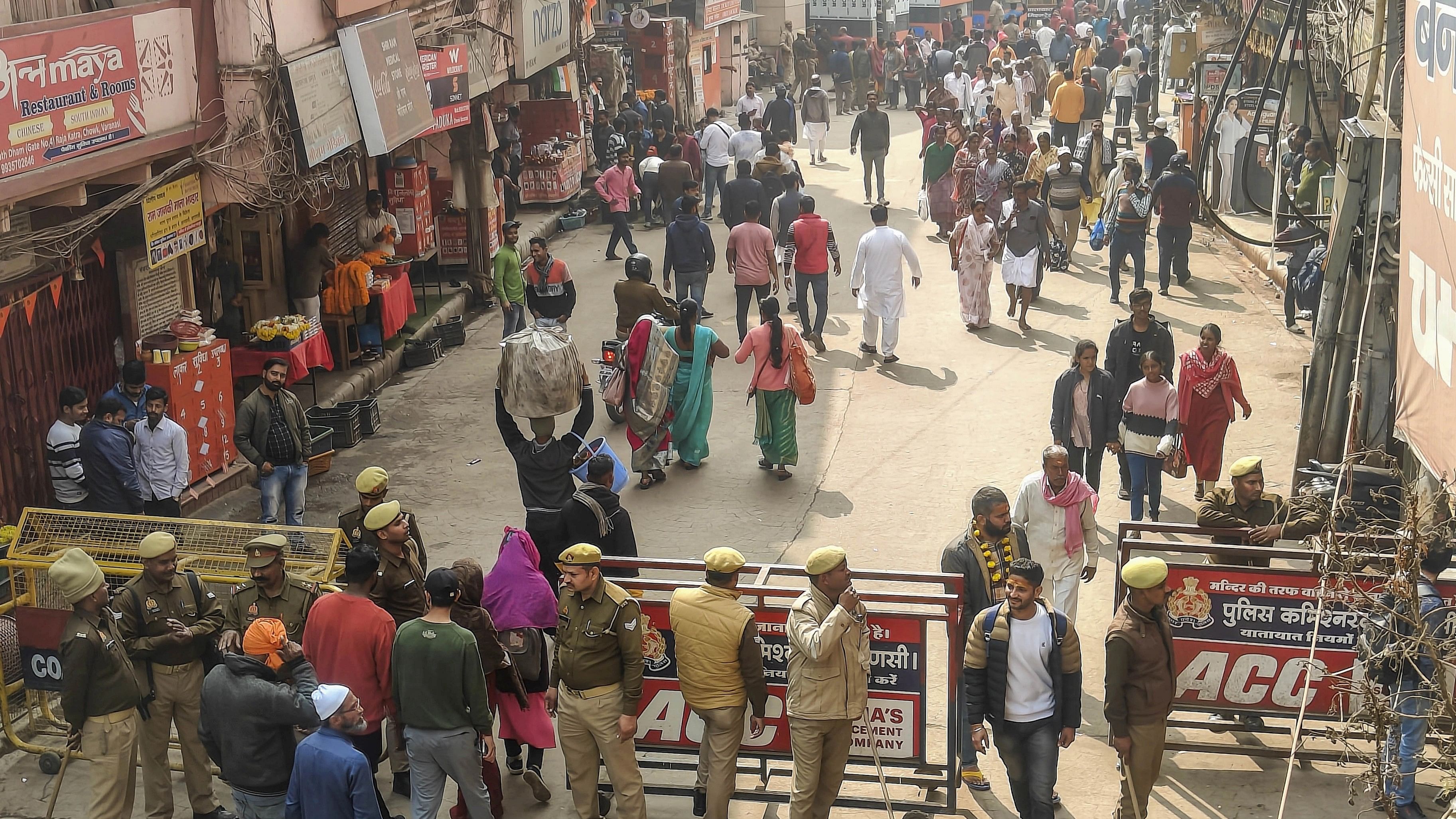 <div class="paragraphs"><p>Varanasi: A road leading to the Gyanvapi Mosque barricaded amid 'Varanasi Bandh' called by the Muslim community, in Varanasi, Friday, Feb. 2, 2024. </p></div>