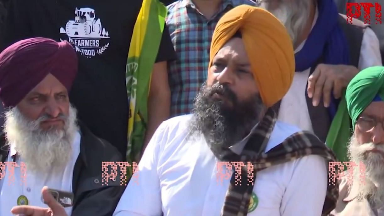 <div class="paragraphs"><p>Screengrab of video showing farmer leaders addressing a press conference at the Shambhu border on Monday, February 26, 2024.</p></div>