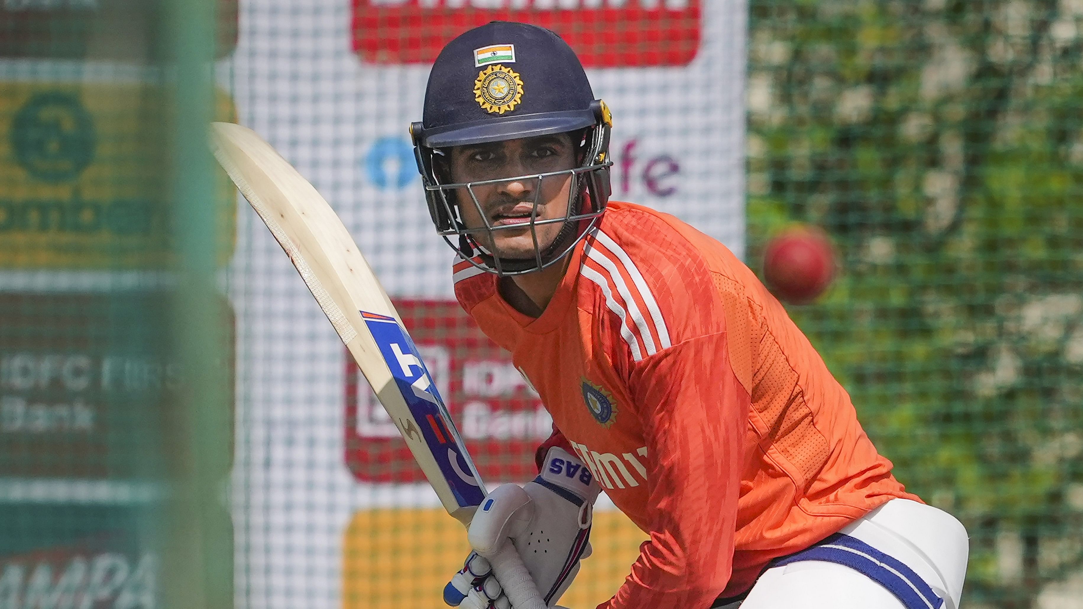 <div class="paragraphs"><p>India's Shubman Gill during a practice session ahead of the third Test against England in Rajkot on Wednesday. </p></div>