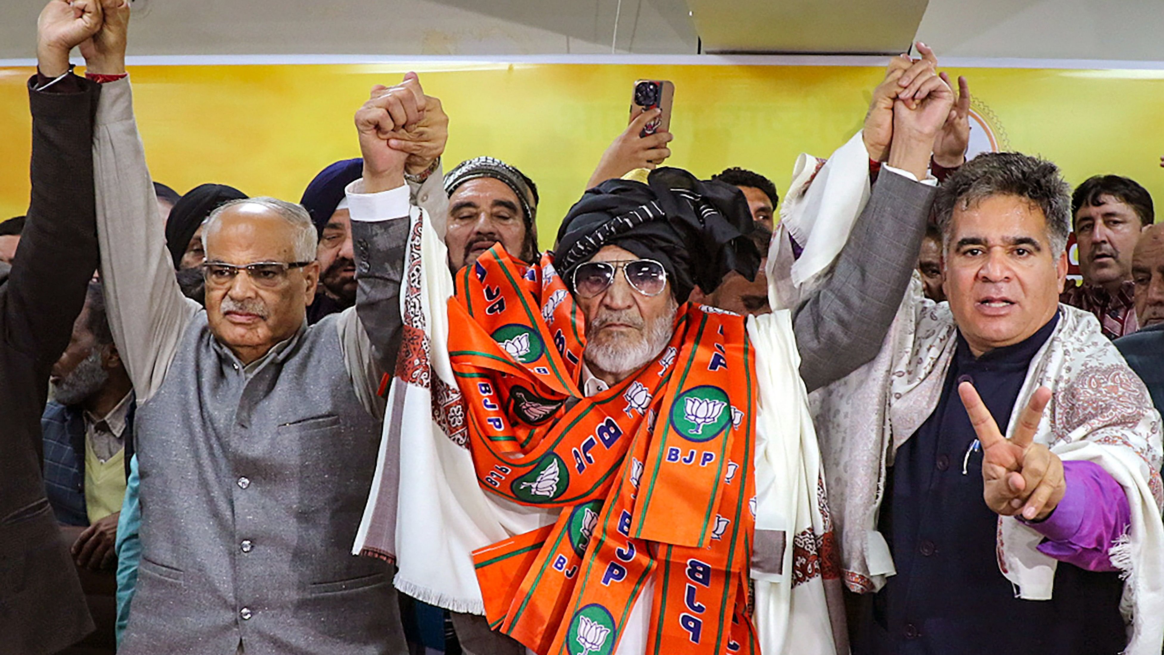 <div class="paragraphs"><p>Former Minister and National Conference leader Sayed Mushtaq Bukhari joins BJP in the presence of J &amp; K BJP President Ravinder Raina, in Jammu, Thursday, Feb 15, 2024. </p></div>