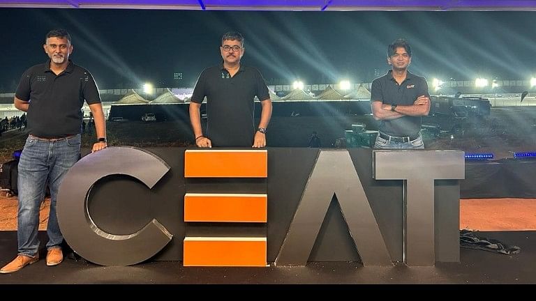 <div class="paragraphs"><p>A photo of the CEAT logo at the&nbsp;CEAT STEEL RAD tires launch.&nbsp;</p></div>