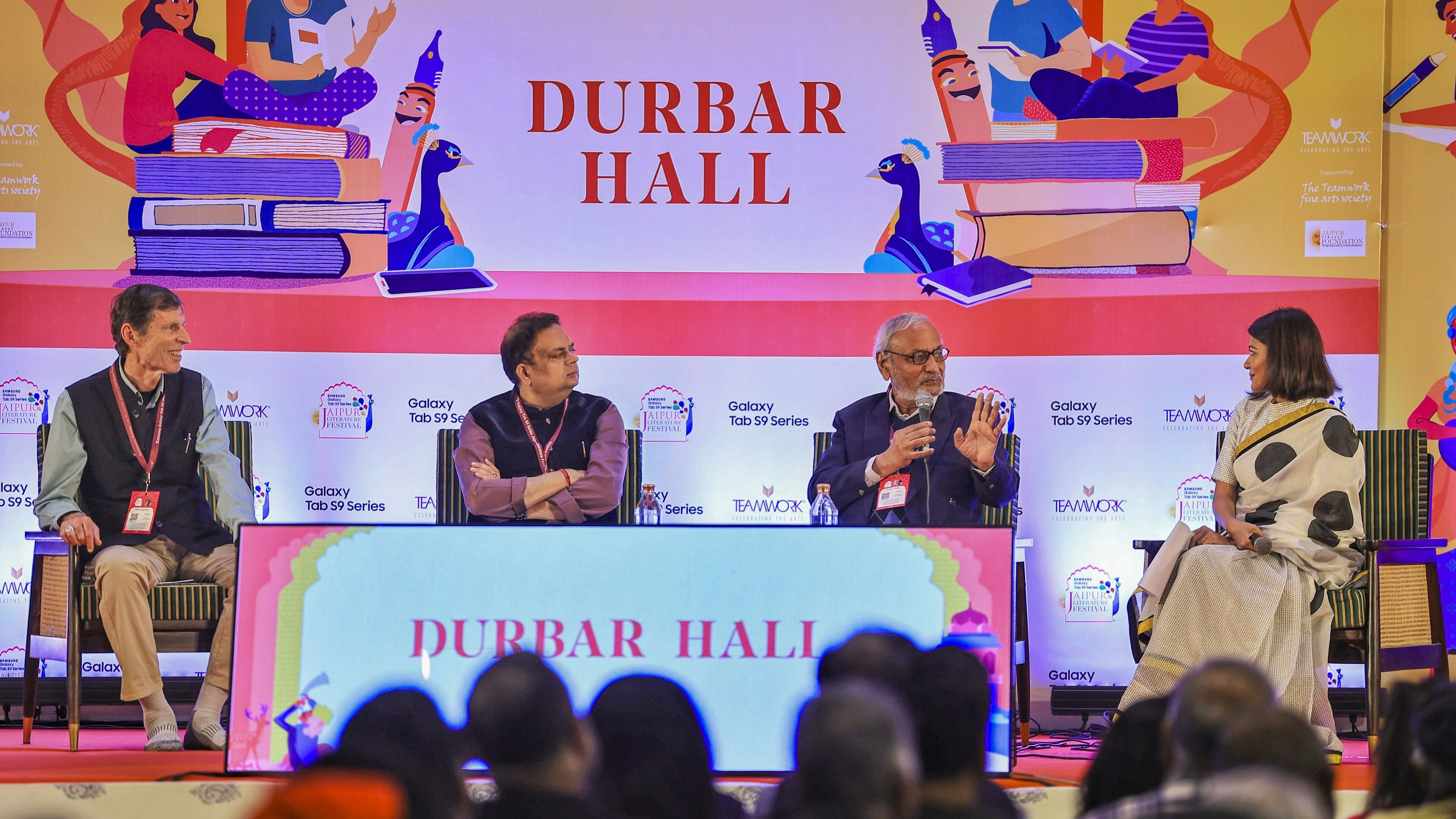 <div class="paragraphs"><p>Philip Lutgendorf, Yatindra Mishra and Harish Trivedi in conversation with Pragya Tiwari at the Jaipur Literature Festival 2024, in Jaipur, </p></div>