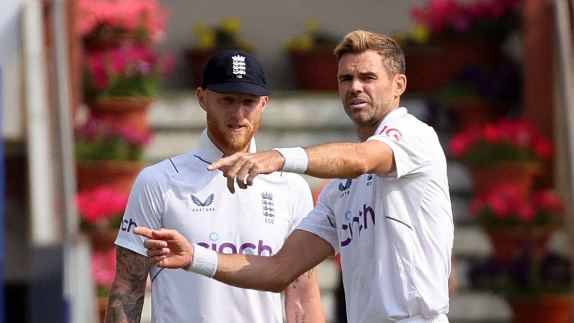 <div class="paragraphs"><p>England's James Anderson with Ben Stokes.</p></div>