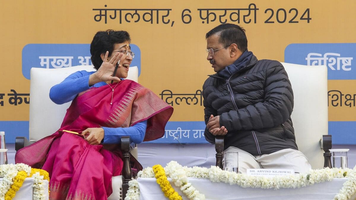 <div class="paragraphs"><p>Delhi Chief Minister Arvind Kejriwal with the state cabinet minister Atishi.</p></div>