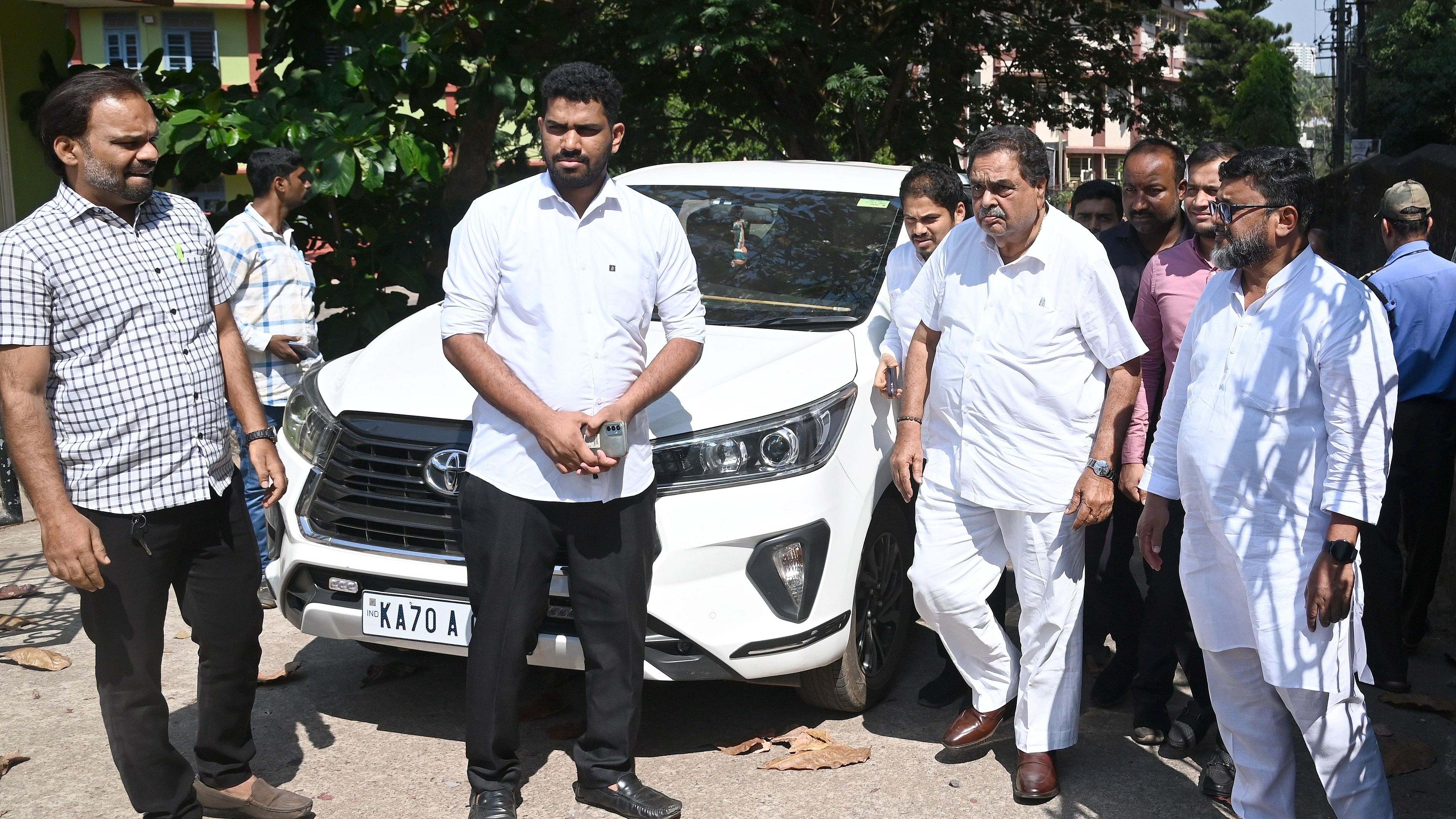 <div class="paragraphs"><p>Former minister Ramanath Rai during a visit to St Gerosa&nbsp; English Higher Primary School in Mangaluru on Tuesday. </p></div>