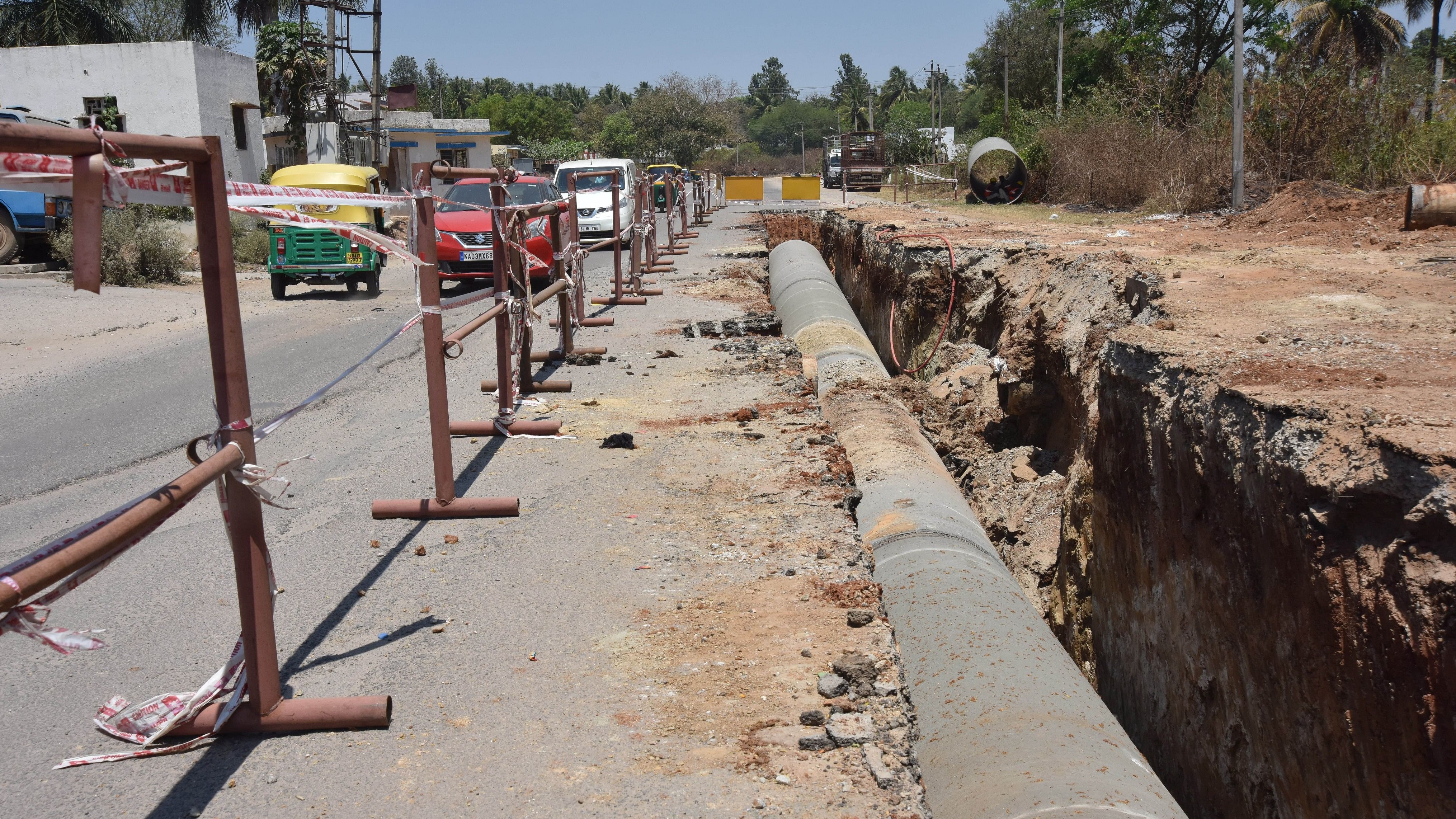 <div class="paragraphs"><p>Pipes being laid for the Cauvery connection in Bengaluru. </p></div>