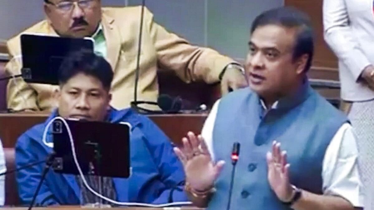 <div class="paragraphs"><p>Assam CM Himanta&nbsp;Biswa Sarma speaks during the Budget session of the Assembly.&nbsp;</p></div>