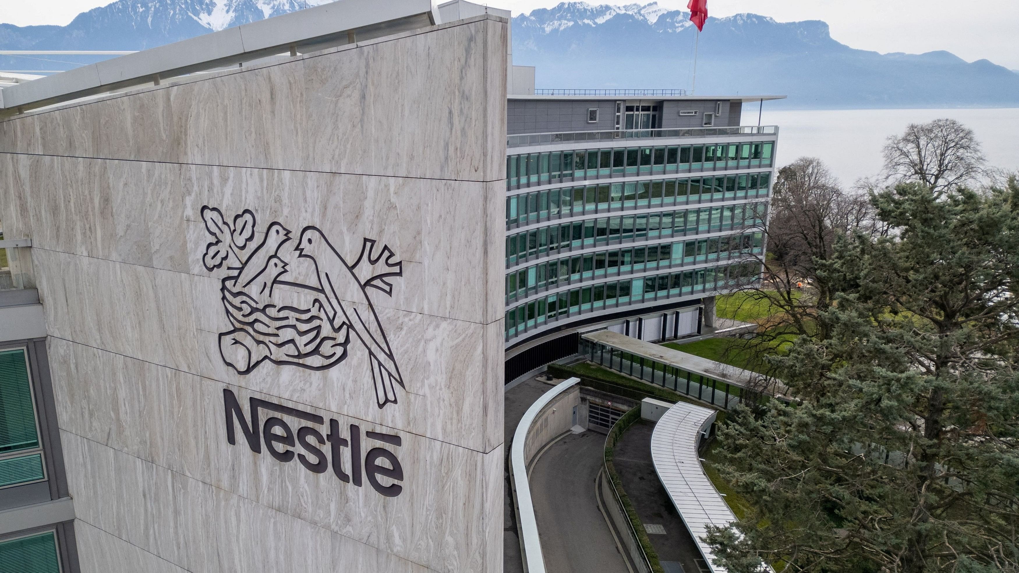 <div class="paragraphs"><p>Drone view of the headquarters of food giant Nestle in Vevey, Switzerland, February 21, 2024.</p></div>