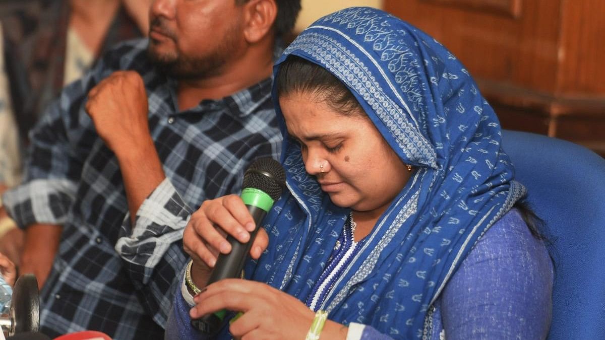 <div class="paragraphs"><p>A file image of Bilkis Bano addressing a press conference.&nbsp;</p></div>