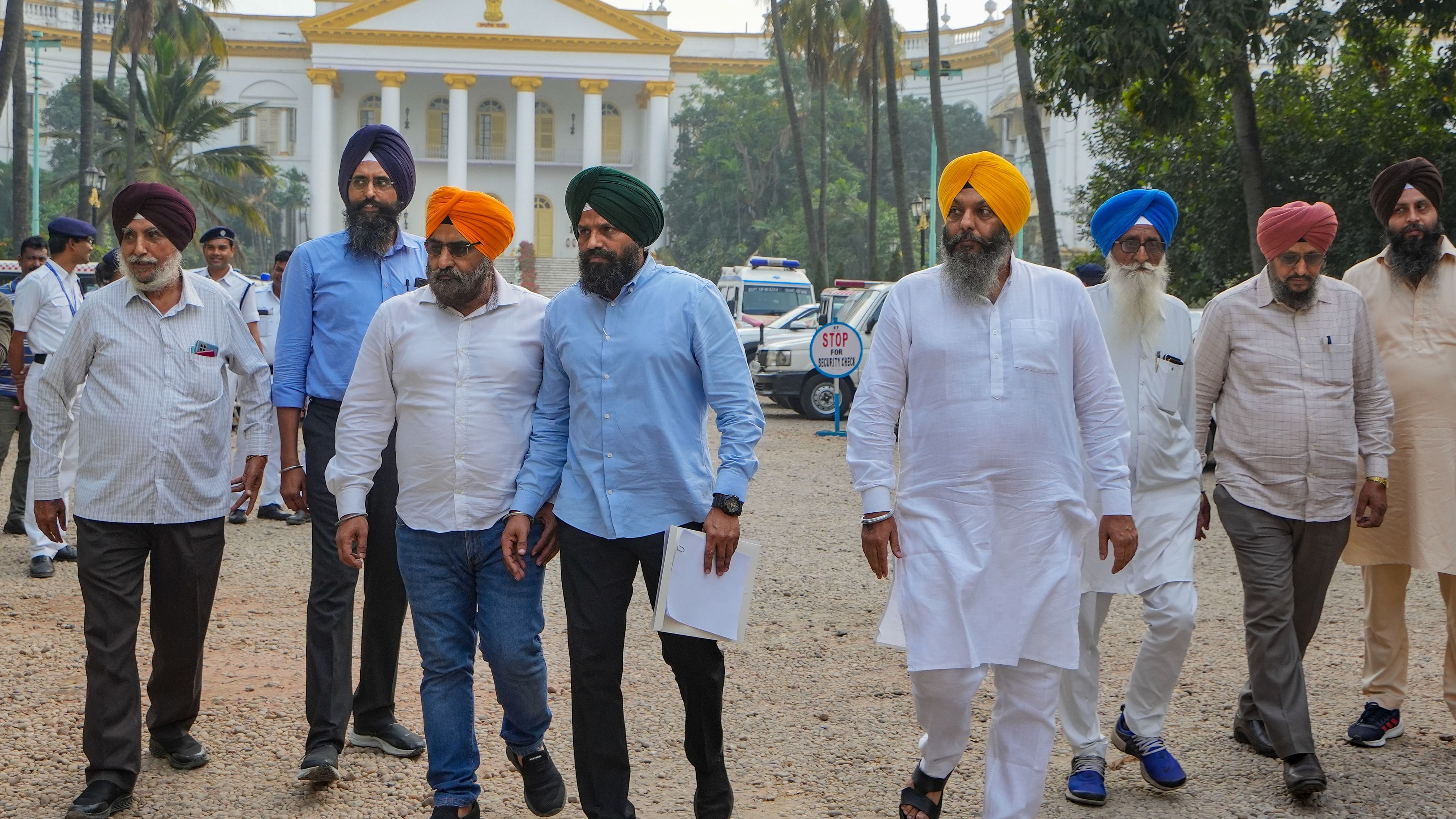 <div class="paragraphs"><p>Kolkata: Sikh community delegates come out after meeting with West Bengal Governor C V Ananda Bose over alleged Khalistaniremark of BJP leader Suvendu Adhikary, Thursday, Feb. 22, 2024. </p></div>