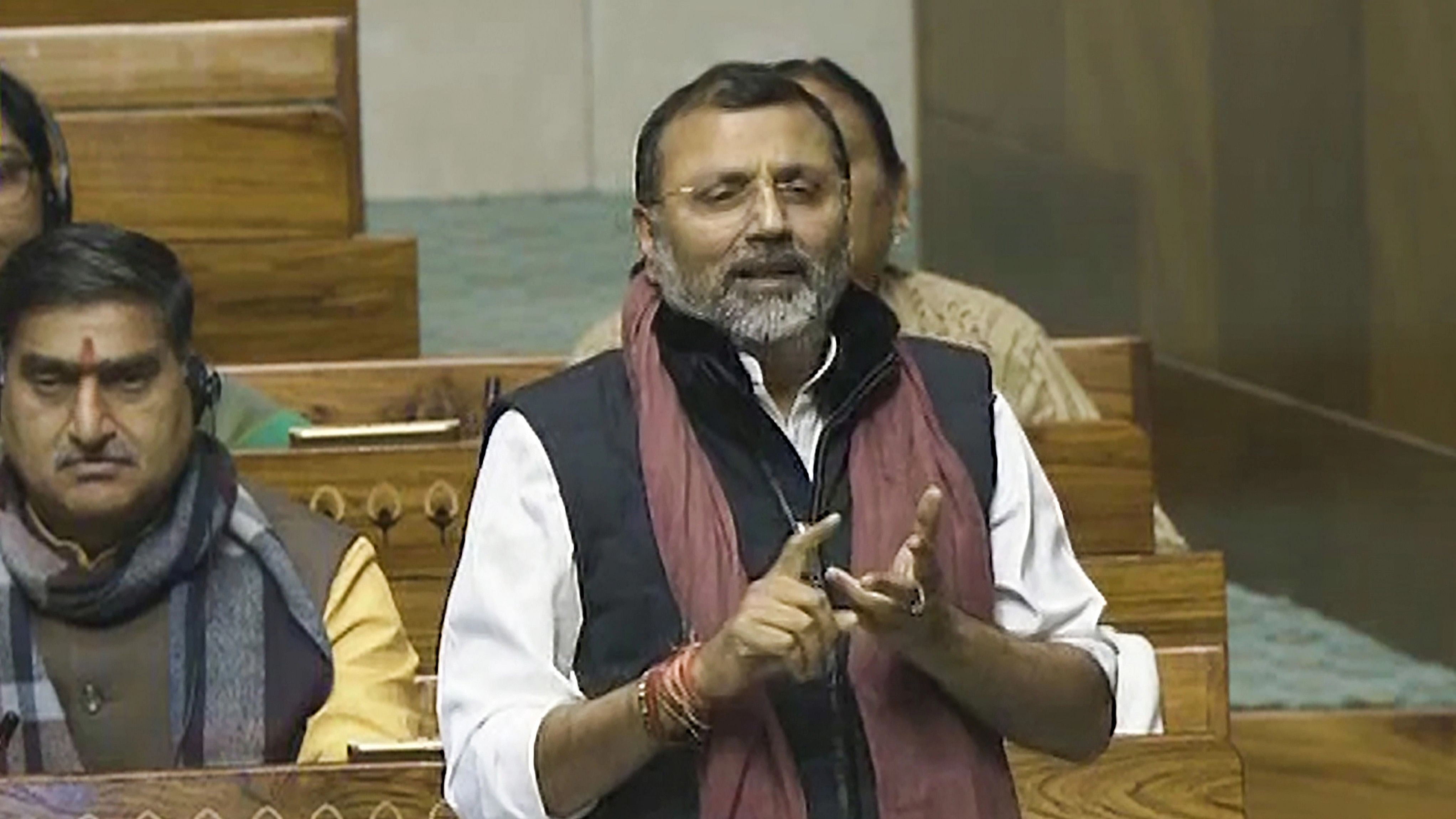 <div class="paragraphs"><p> BJP MP Nishikant Dubey speaks in the Lok Sabha during the Budget session of Parliament, in New Delhi, Wednesday, Feb 7, 2024. </p></div>