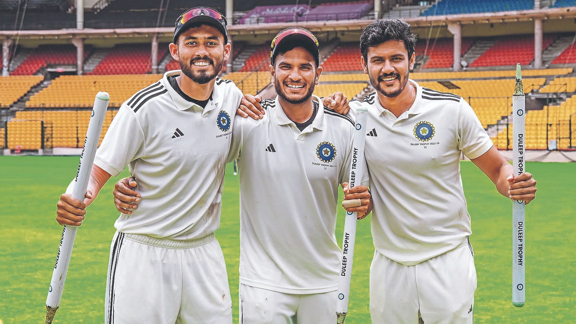 <div class="paragraphs"><p>From left, pacers Vidwath Kaverappa, Vyshak Vijaykumar and Koushik V have played stellar role with the ball in Karnataka's progress to knockouts. </p></div>