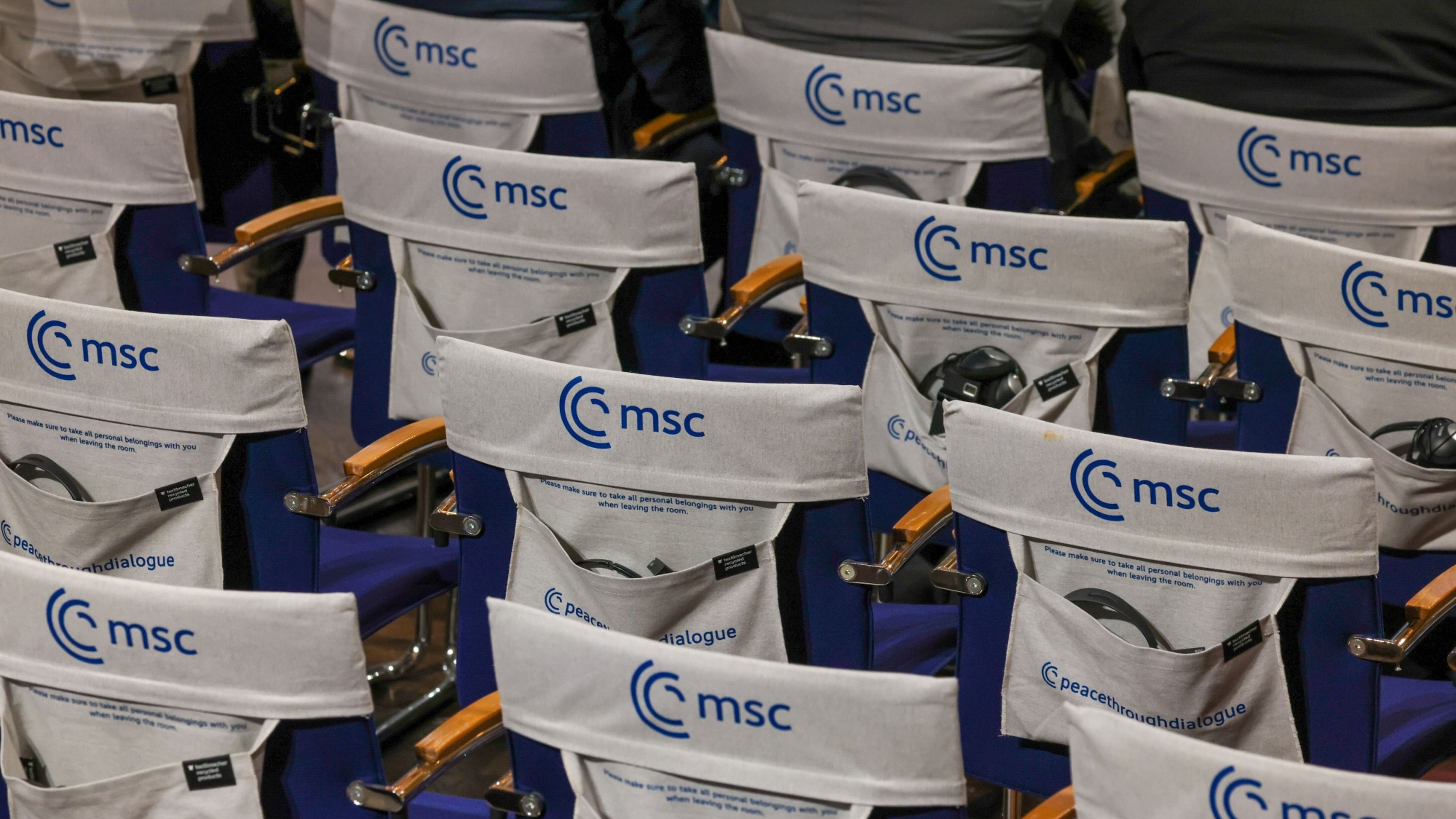 <div class="paragraphs"><p>Empty seats with MSC logos on day two of the Munich Security Conference in Munich, Germany, on Saturday, Feb. 17, 2024.</p></div>