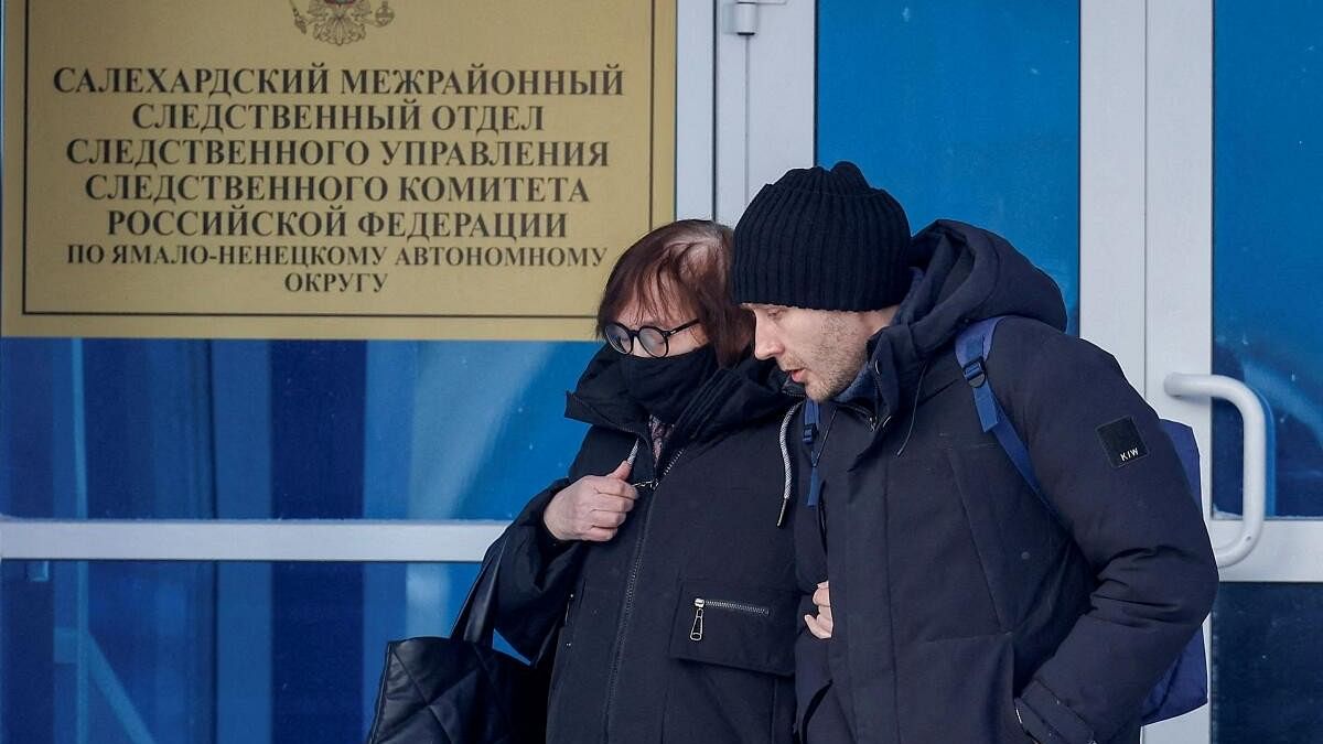 <div class="paragraphs"><p>Lyudmila Navalnaya, the mother of  Alexei Navalny and his lawyer Alexei Tsvetkov walk out of the Investigative Committee's regional department office in Salekhard in Russia.</p></div>