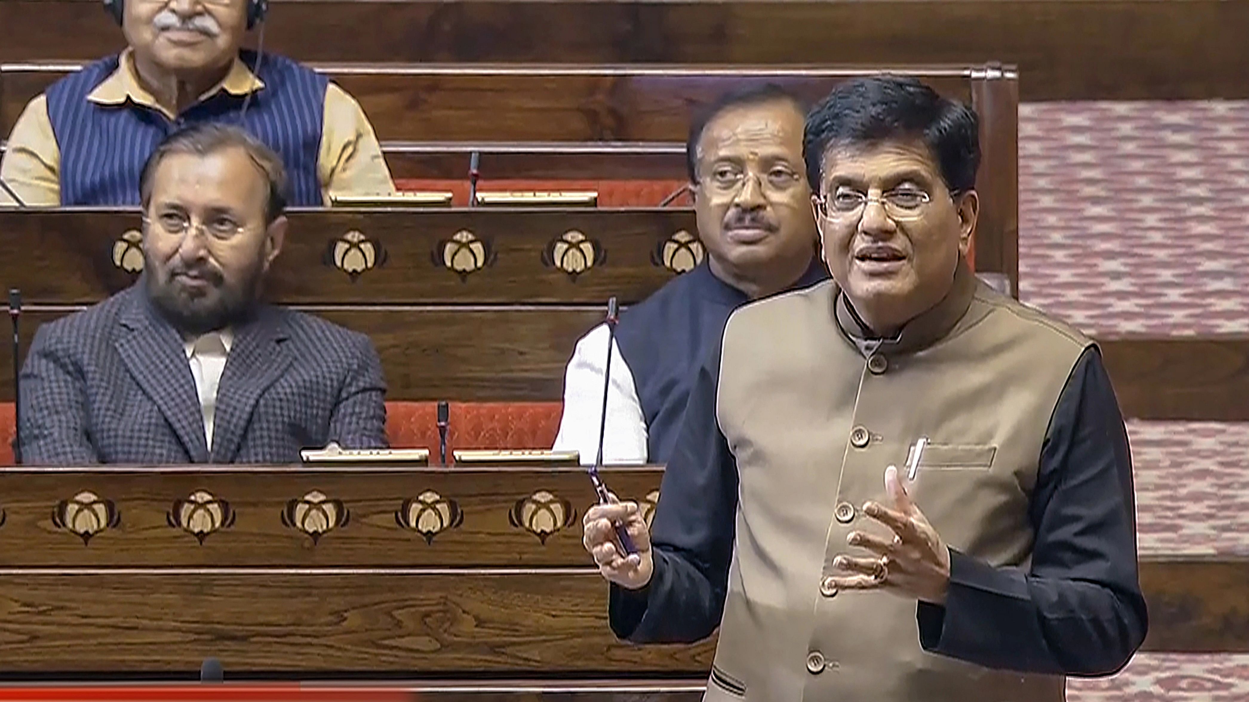 <div class="paragraphs"><p>Union Minister Piyush Goyal speaks in the Rajya Sabha during the Budget session of Parliament, in New Delhi, Thursday, February 8, 2024. </p></div>