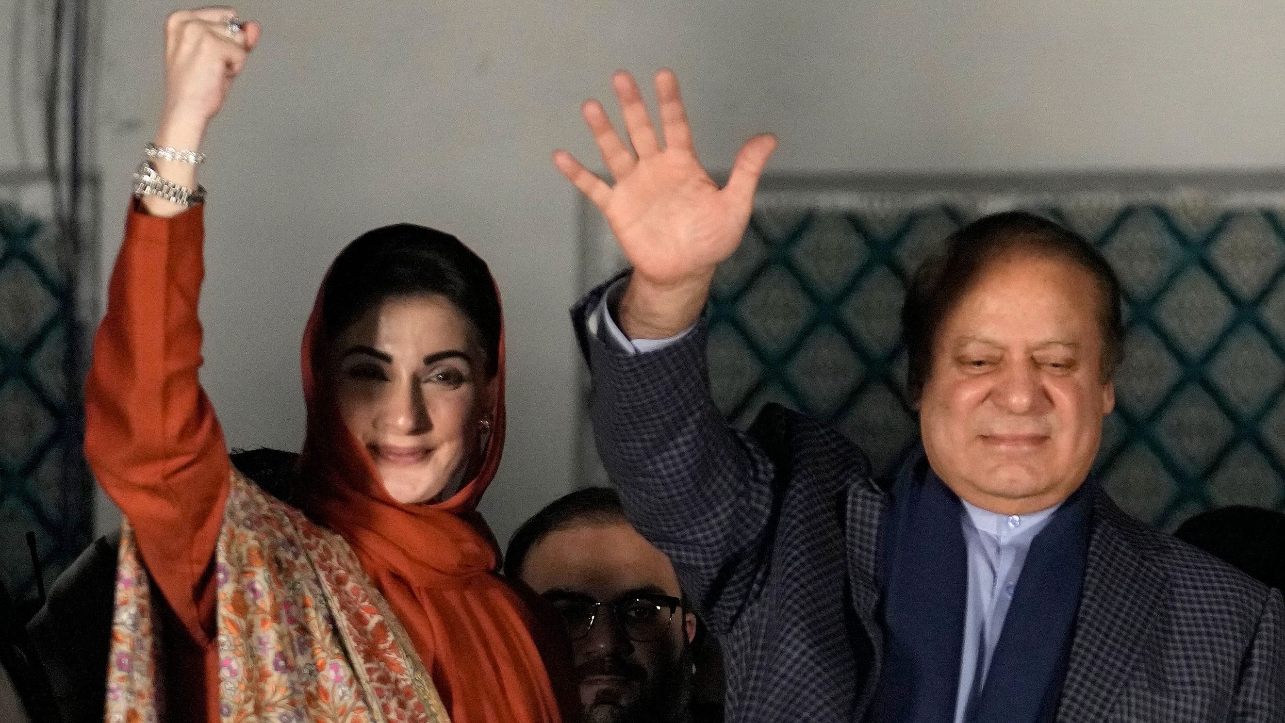 <div class="paragraphs"><p>Former Prime Minister Nawaz Sharif, right,  and daughter Maryam Nawaz.</p></div>