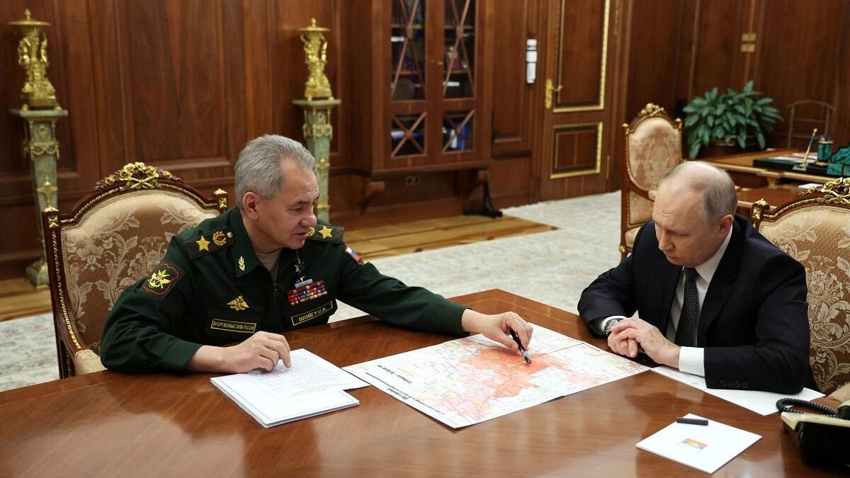 <div class="paragraphs"><p>Russia's President Vladimir Putin (right) with Defence Minister Sergei Shoigu during a meeting in Moscow.</p></div>
