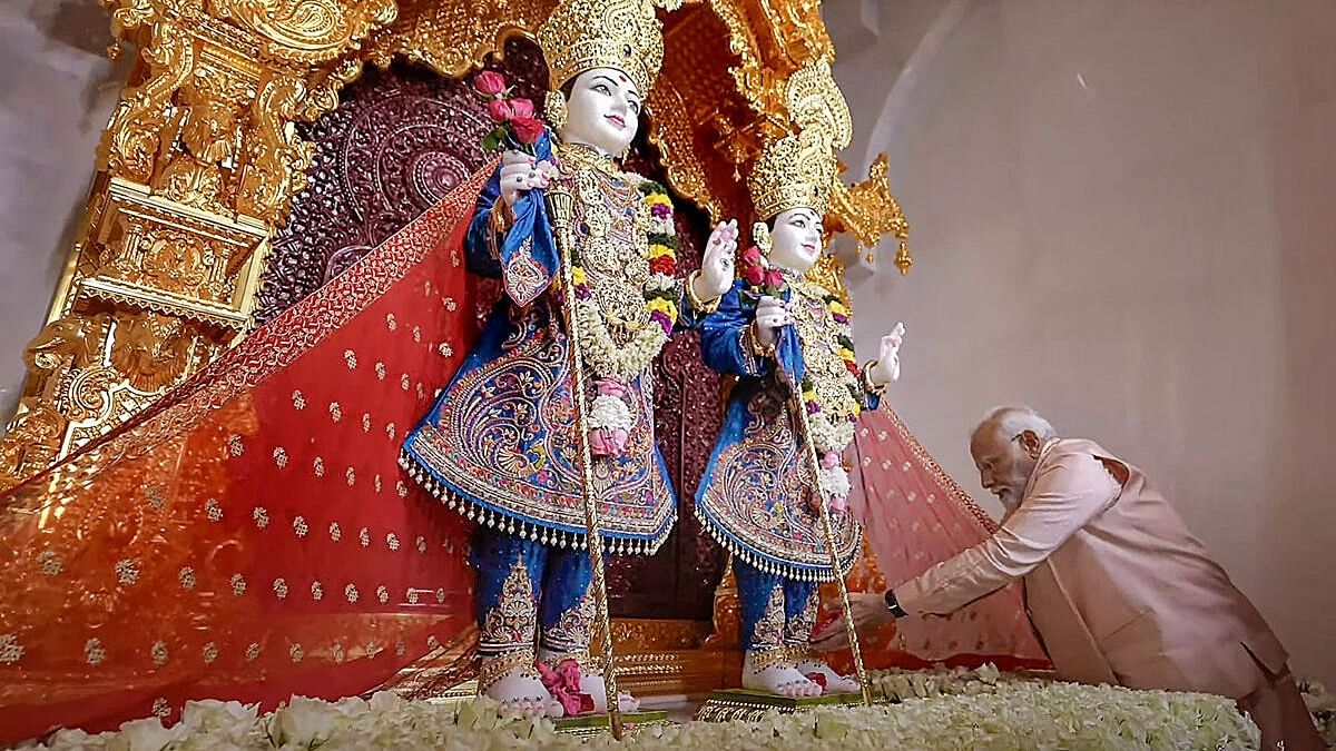 <div class="paragraphs"><p>Prime Minister Narendra Modi during the inauguration of the BAPS Hindu Mandir, in Abu Dhabi, UAE.</p></div>