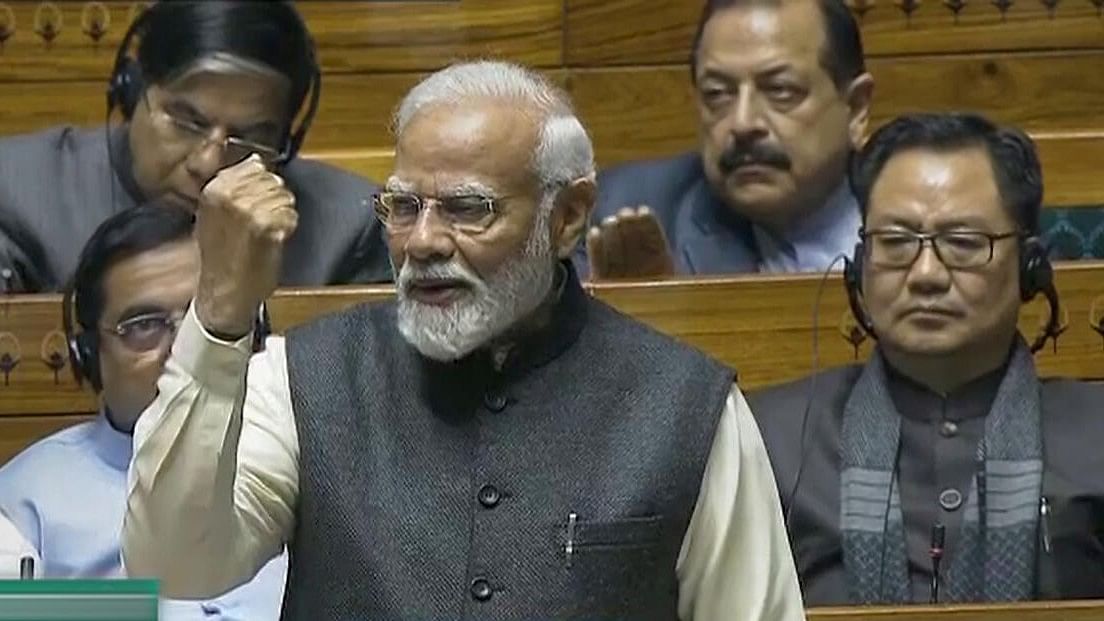 <div class="paragraphs"><p>Prime Minister Narendra Modi replies to the 'Motion of Thanks' on the President's address in Lok Sabha during the Budget session of Parliament.</p></div>