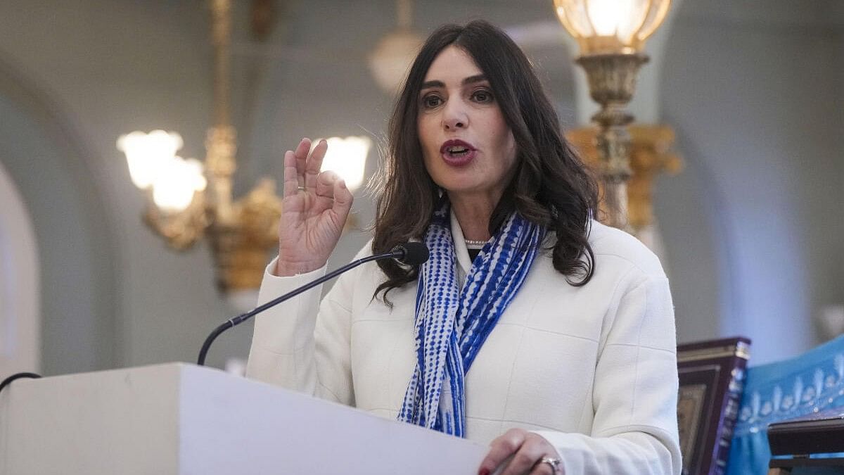 <div class="paragraphs"><p>Israel's minister Miri Regev interacts with members of the Indian Jewish community during a visit to the Kenseth Eliyahoo synagogue, in Mumbai, Monday, Feb 12, 2024. </p></div>