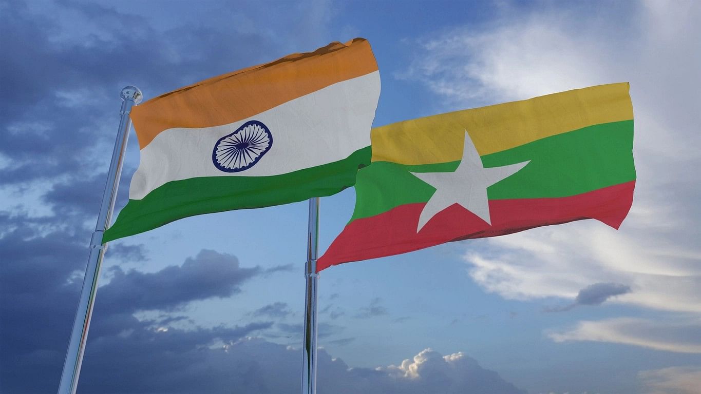 <div class="paragraphs"><p>Flags of India and Myanmar.</p></div>