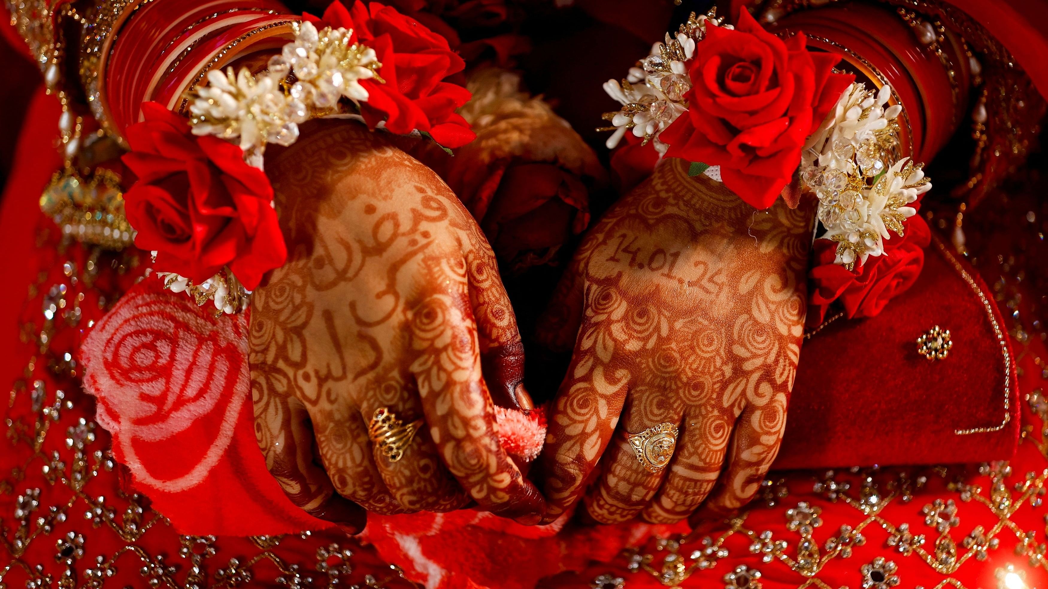 <div class="paragraphs"><p>Henna designs on a bride's hands. Representative Image.</p></div>