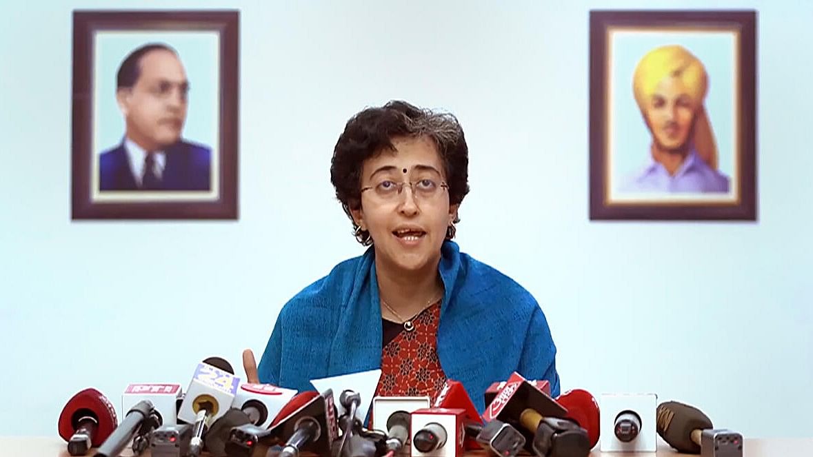 <div class="paragraphs"><p>Delhi Minister Atishi Singh addresses a press conference in New Delhi.&nbsp;</p></div>