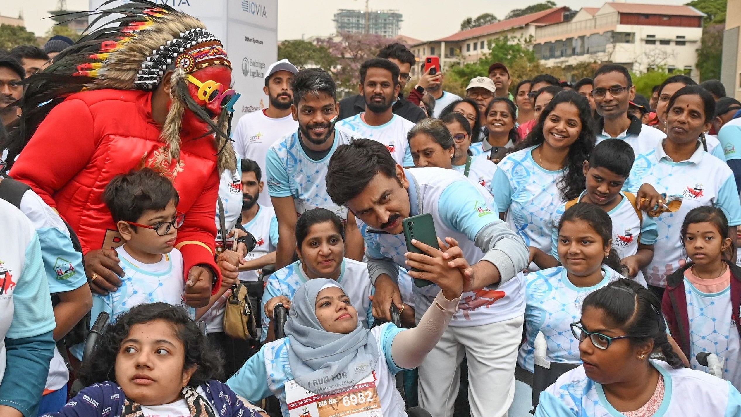 <div class="paragraphs"><p>Actor Ramesh Aravind participates with differently-abled individuals in the ‘Racefor7,’ a flagship run organised by the Organisation for Rare Diseases India in Bengaluru on Sunday.&nbsp;</p></div>