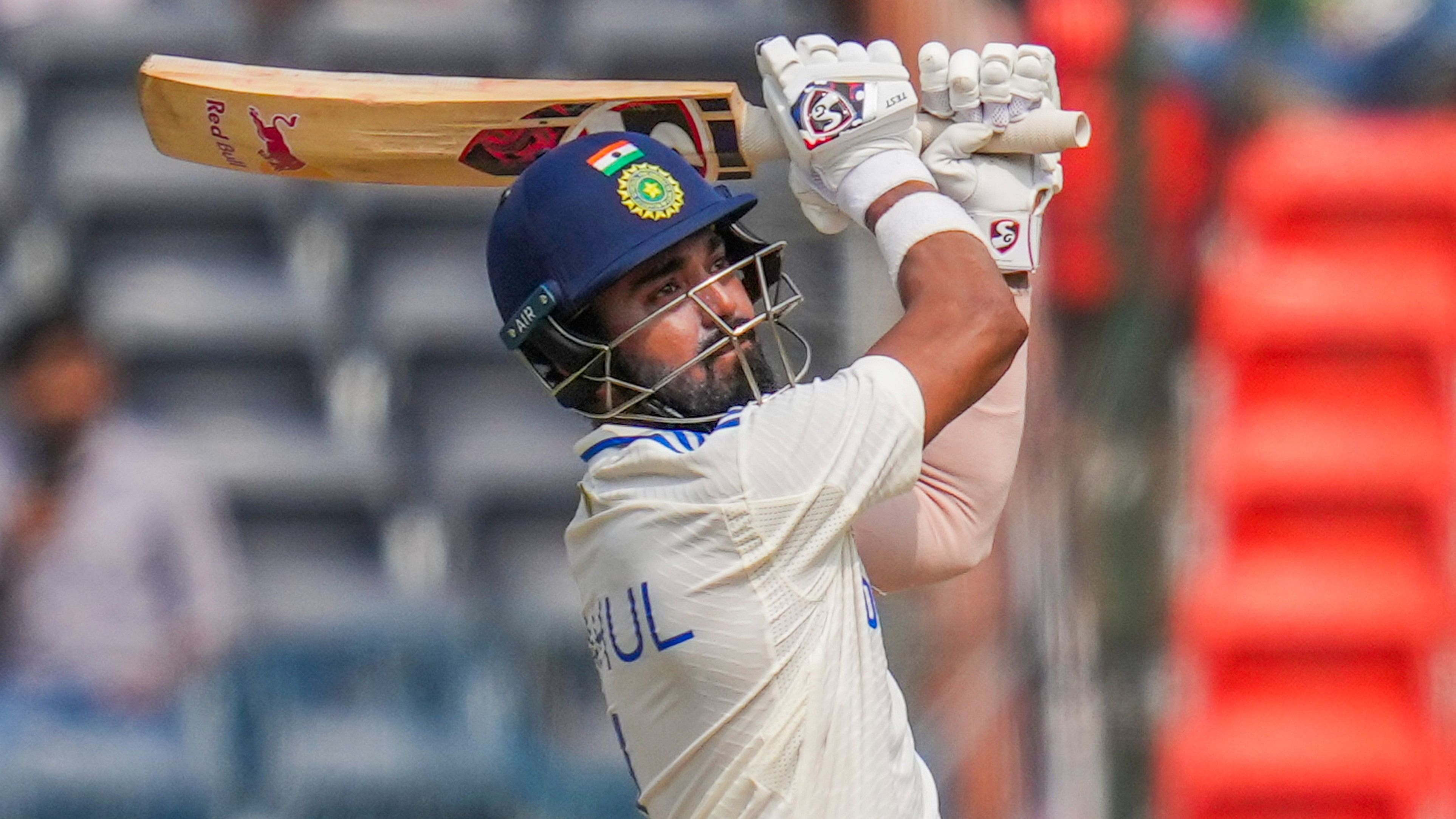 <div class="paragraphs"><p>A file photo of  KL Rahul playing a shot during the second day of the first Test  match between India and England in Hyderabad,</p></div>