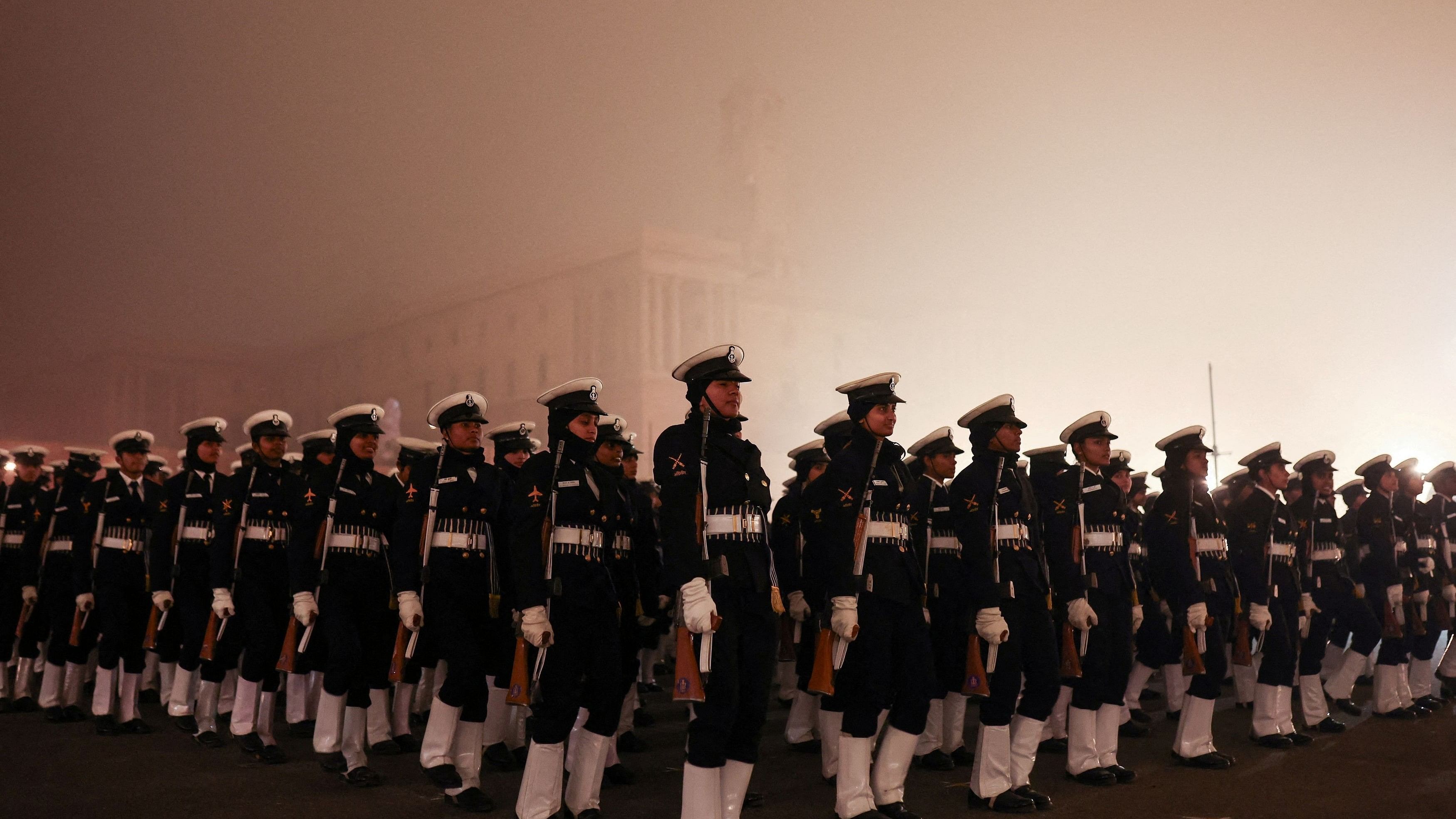 <div class="paragraphs"><p>File photo of members of the Agniveer take part in a rehearsal for the Republic Day parade.&nbsp;</p></div>