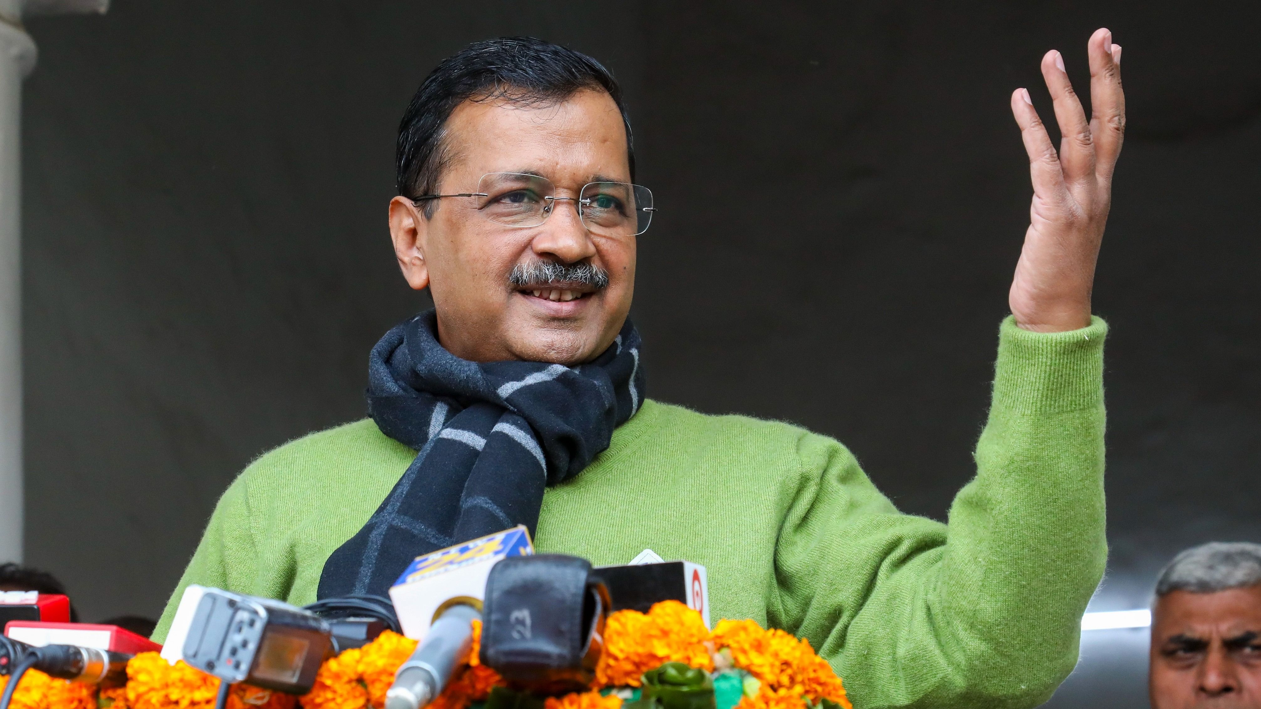 <div class="paragraphs"><p>Delhi Chief Minister Arvind Kejriwal addresses the media during the Budget session of the Assembly, in New Delhi, on Monday,</p></div>