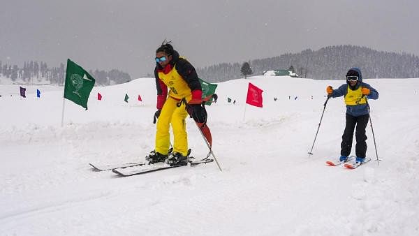 <div class="paragraphs"><p>Skiers during the inaugural function of Khelo India Winter Games at Gulmarg in Baramulla District of North Kashmir, Friday, Feb 10.</p></div>