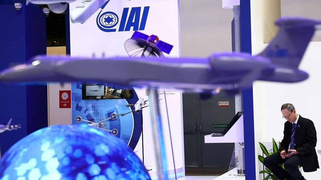 <div class="paragraphs"><p>File Photo: A view of the Israel Aerospace Industries (IAI) booth at the Singapore Airshow at Changi Exhibition Centre in Singapore February 20, 2024.</p></div>