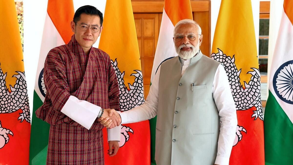 <div class="paragraphs"><p>Prime Minister Narendra Modi with King of Bhutan Jigme Khesar Namgyel Wangchuck</p></div>