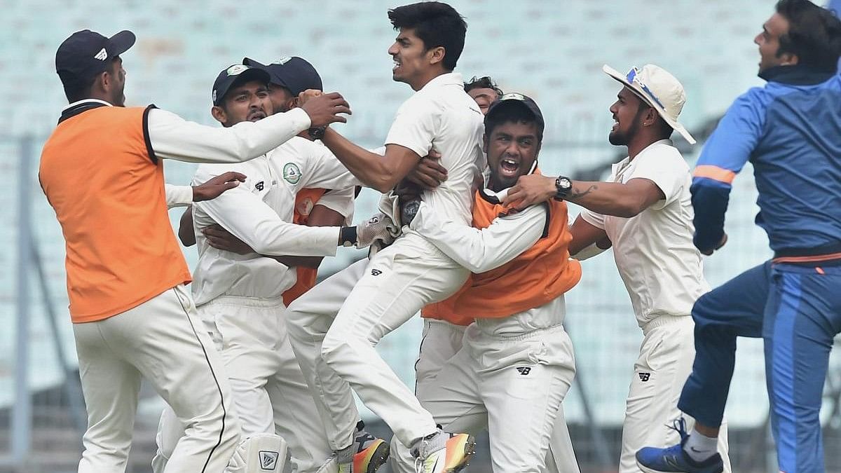 <div class="paragraphs"><p>A file photo of Vidarbha players celebrating.</p></div>