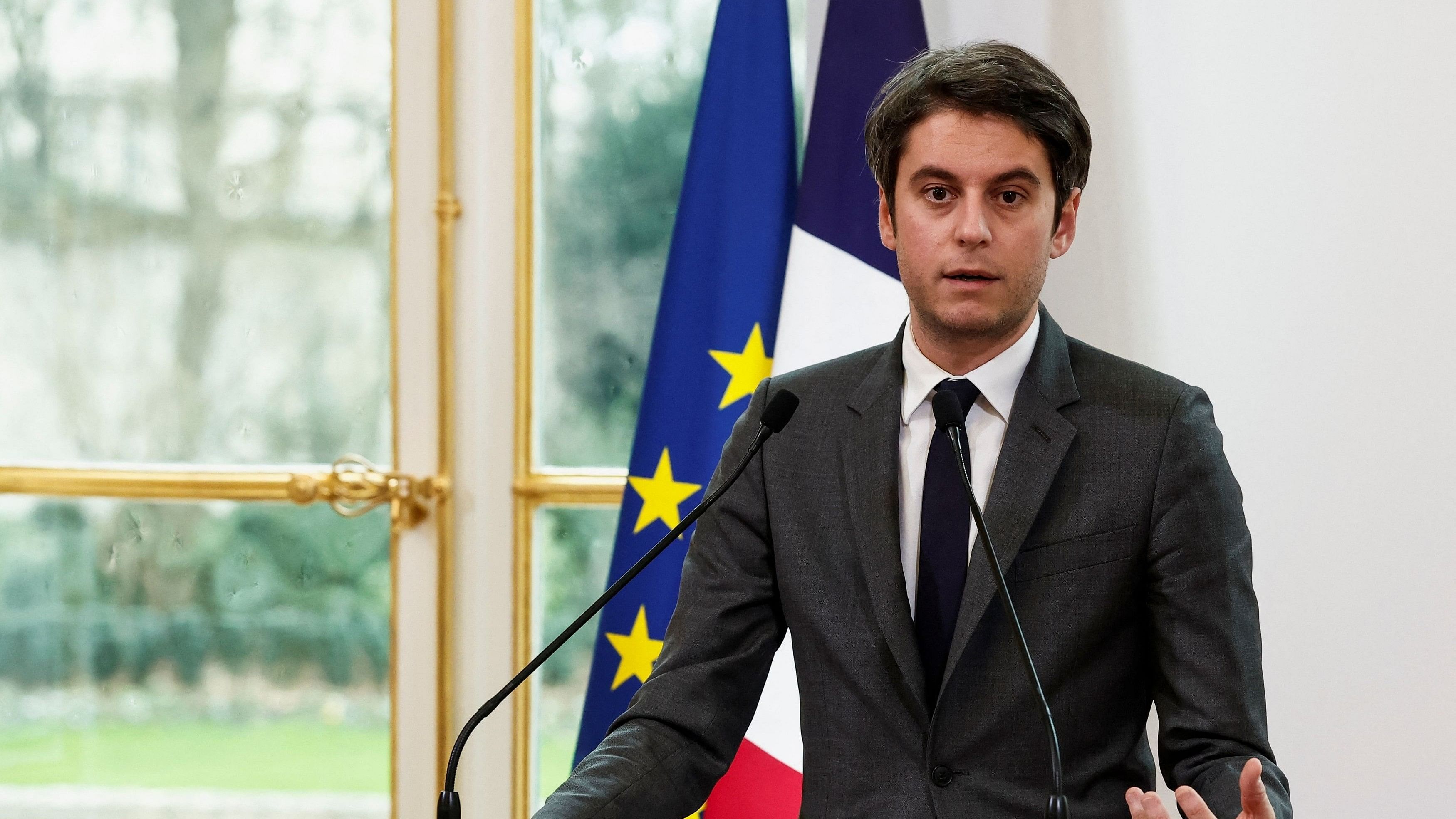<div class="paragraphs"><p>French Prime Minister Gabriel Attal addresses a press conference in Paris.</p></div>