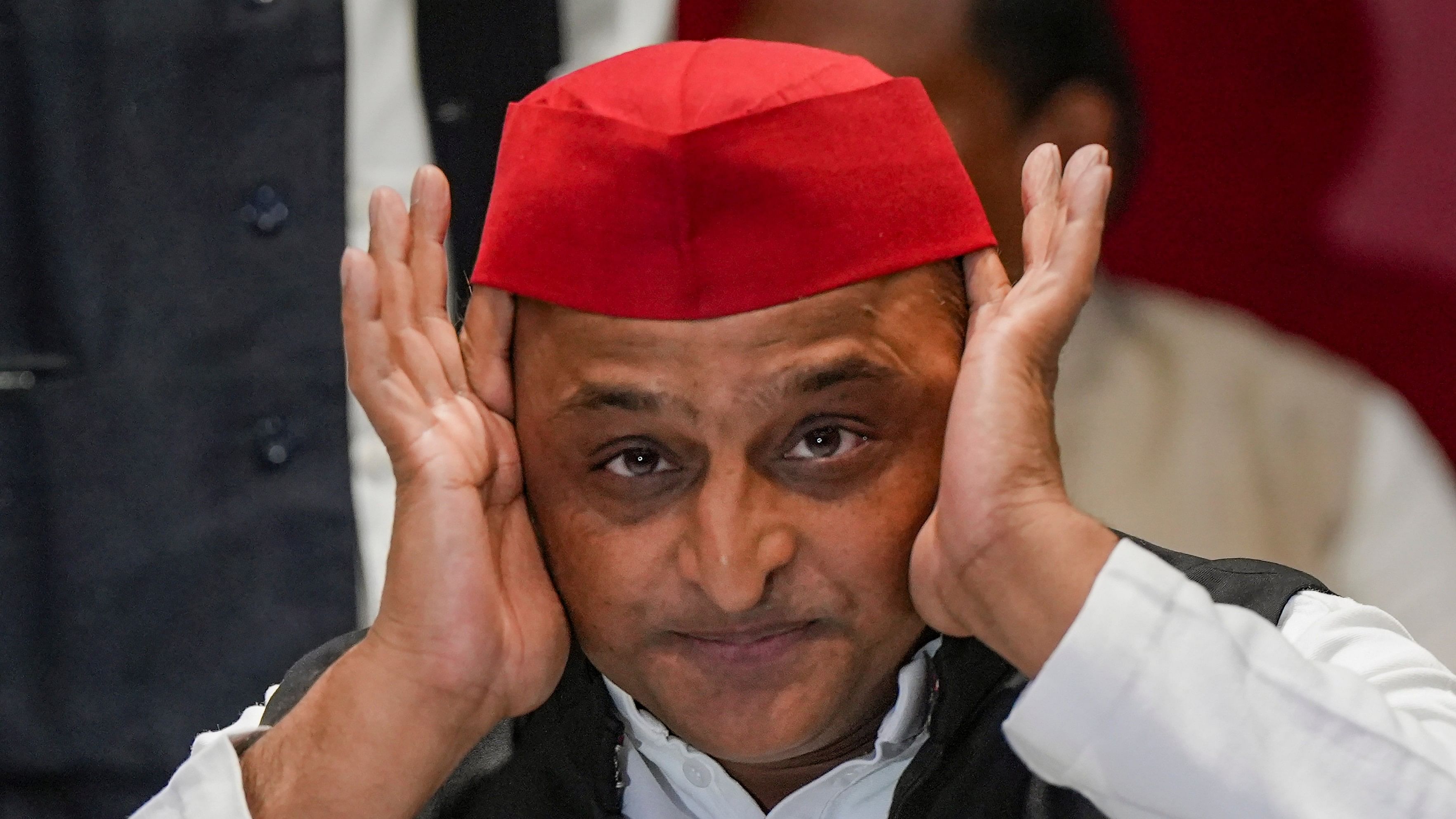 <div class="paragraphs"><p>Samajwadi Party President Akhilesh Yadav addresses a press conference, at the party office in Lucknow, Wednesday, Feb. 28, 2024.</p></div>