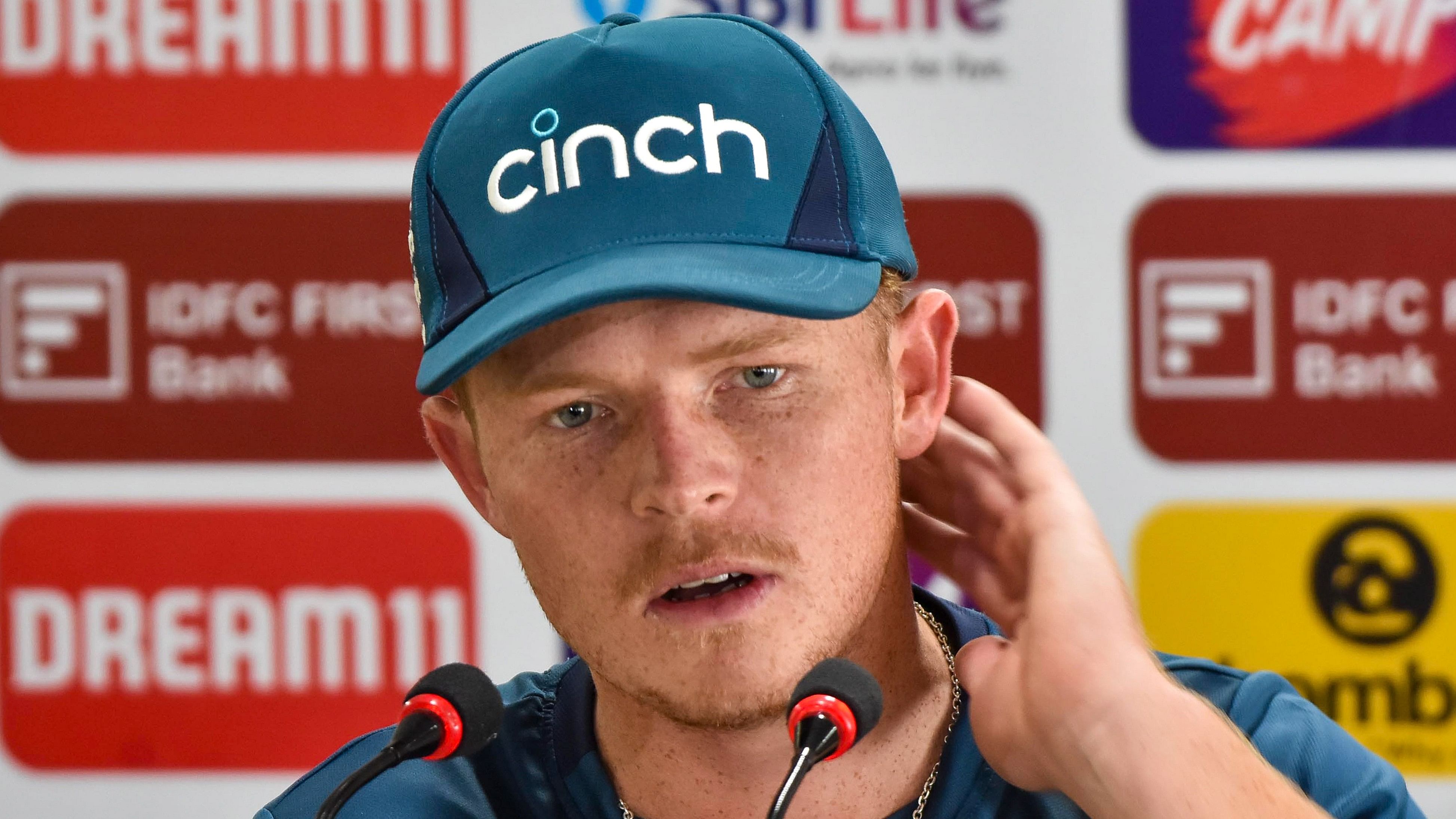 <div class="paragraphs"><p> England’s Ollie Pope during a press conference ahead of the fourth Test cricket match between India and England.</p></div>