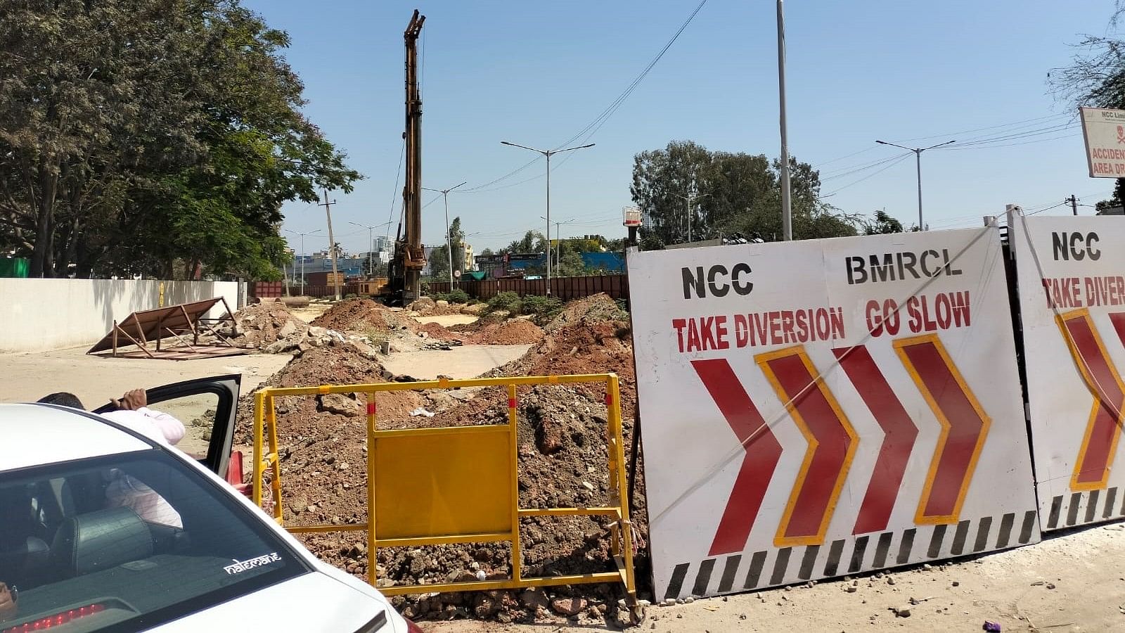 <div class="paragraphs"><p>The service road opposite Bethel Church, which is closed for Namma Metro works.</p></div>