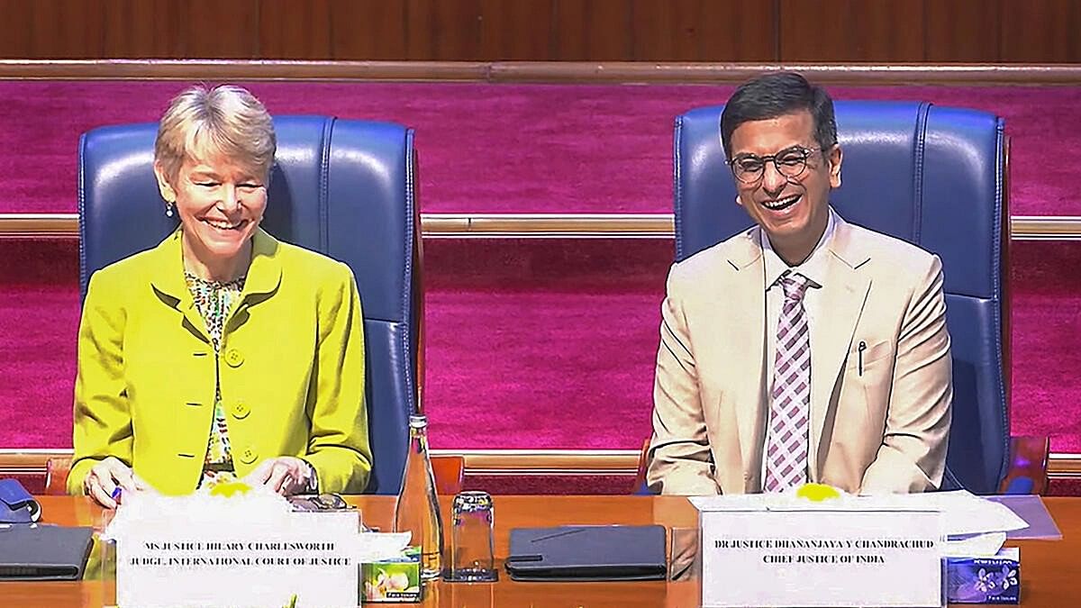 <div class="paragraphs"><p>Chief Justice of India (CJI) Justice DY Chandrachud (right) with International Court of Justice judge Hilary Charlesworth (left).</p></div>