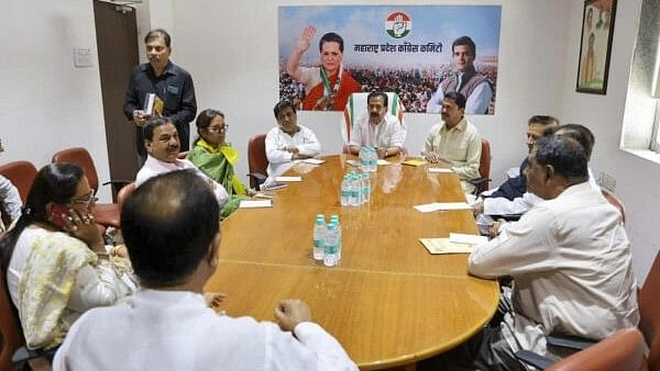 <div class="paragraphs"><p>Maharashtra Congress in-charge Ramesh Chennithala with Maharashtra Congress President Nana Patole and senior leaders at Congress Core Committee in Mumbai, Sunday, Feb. 11, 2024.</p></div>